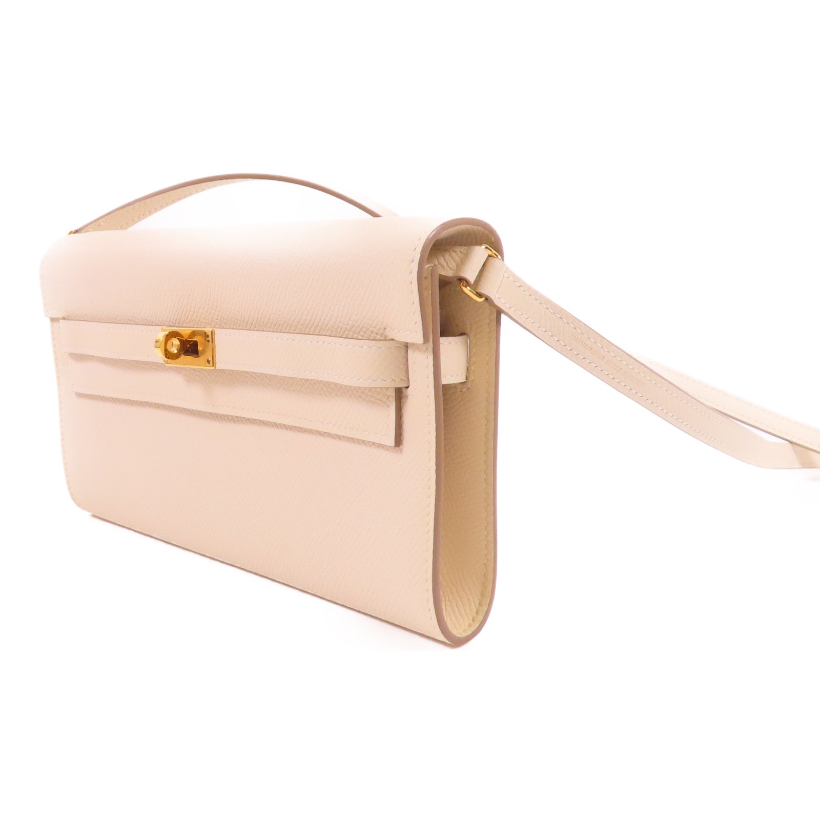 HERMES Epsom皮革Kelly To Go金扣肩背袋Craie