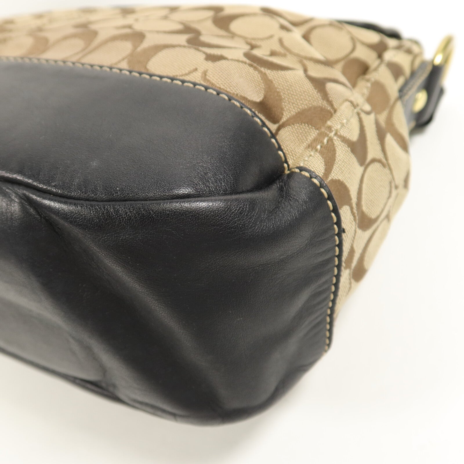 COACH 帆布/牛皮皮革Shoulder Bag肩背袋