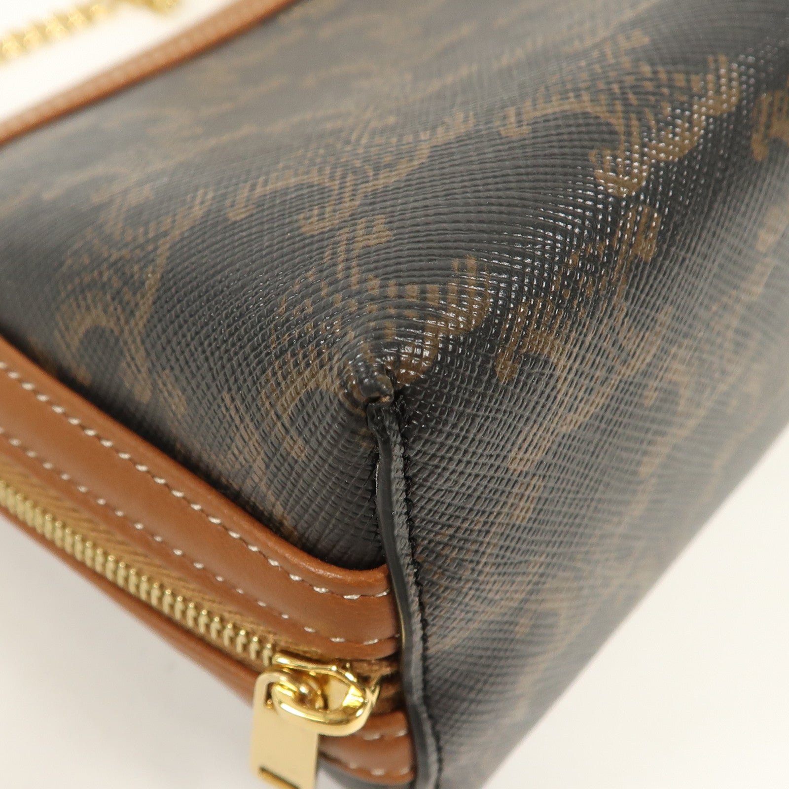 CELINE 塗層帆布Shoulder Bag金扣鏈帶肩背袋