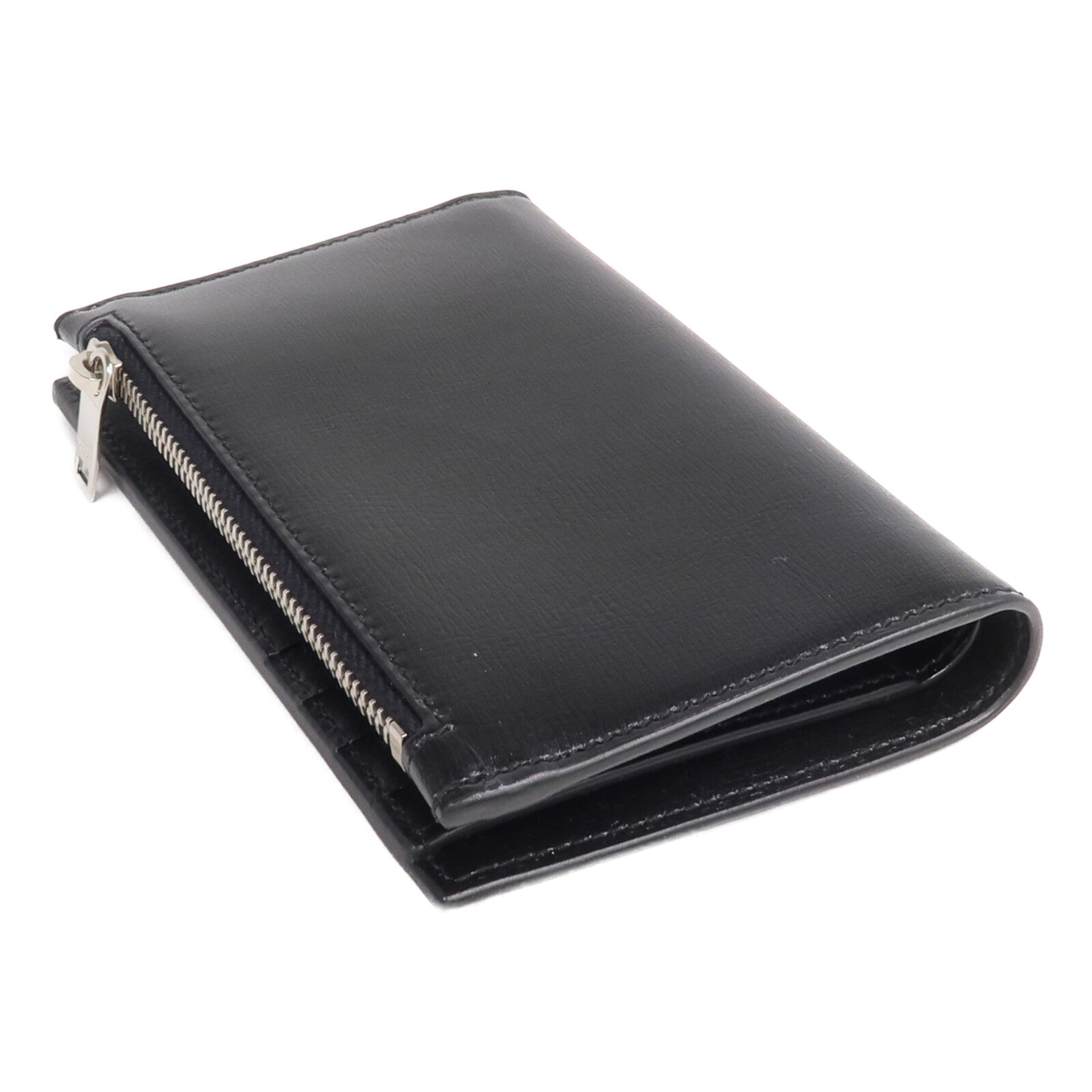 SAINT LAURENT 牛皮皮革Bi-fold Wallet銀扣錢包