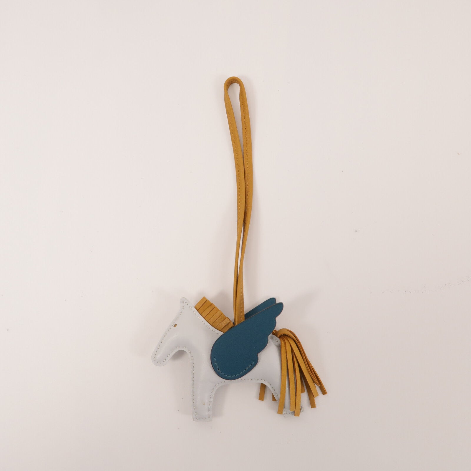 HERMES Milo/Swift皮革Rodeo Pegase PM掛飾Brume/Seasame/Bosph
