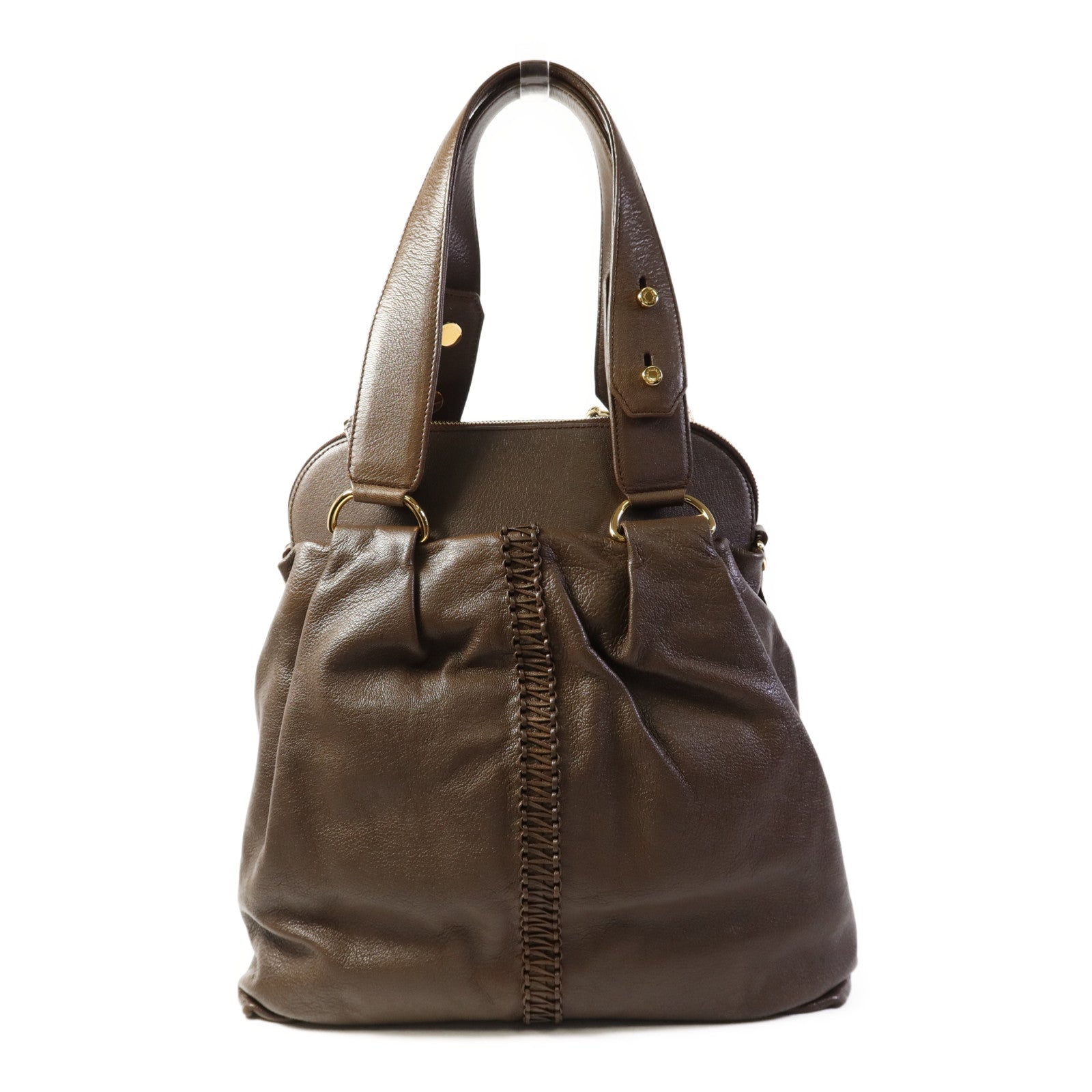 BVLGARI 牛皮皮革2 Way Shoulder Bag金扣手挽肩背兩用袋