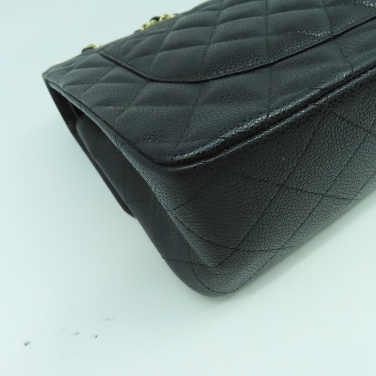 CHANEL 【激減優惠】菱格Caviar皮革Classicr金扣鏈帶肩背袋黑色