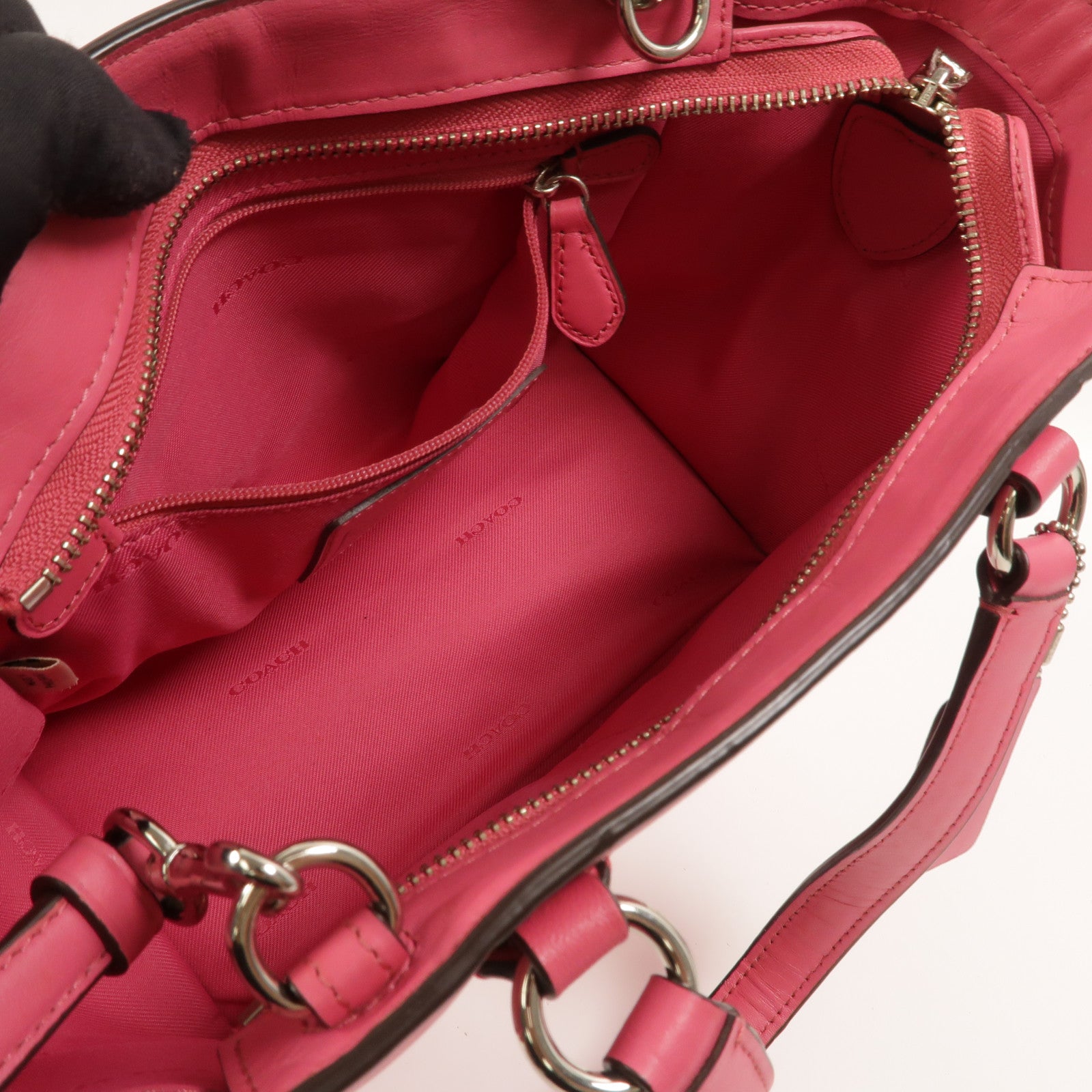 COACH 牛皮皮革2 Way Shoulder手挽肩背兩用袋