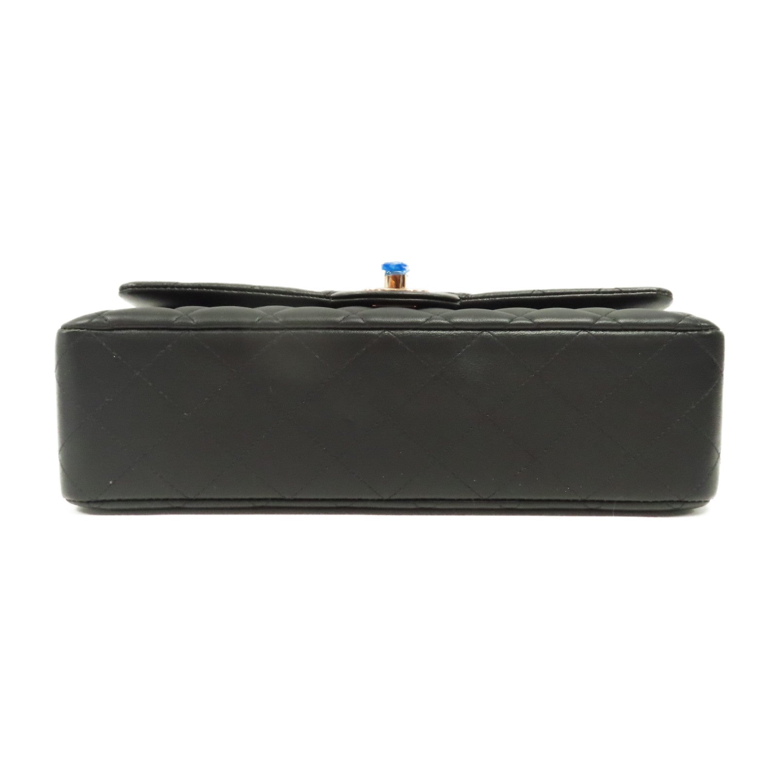 CHANEL 菱格羊皮皮革Classic Flap 25金扣鏈帶肩背袋黑色