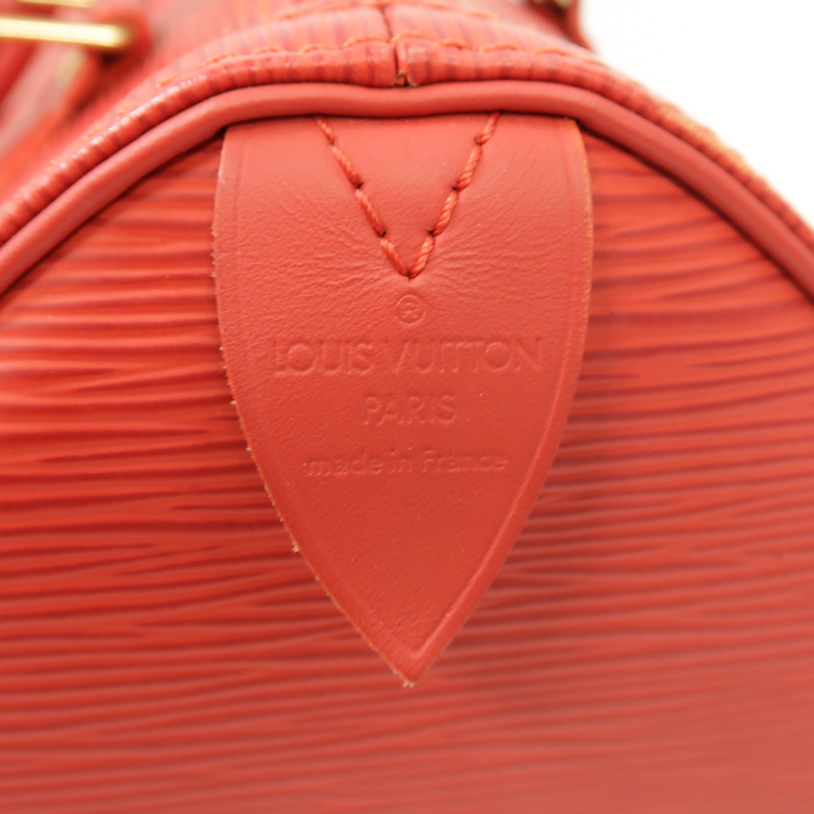 LOUIS VUITTON Epi Speedy 25金扣手挽袋紅色