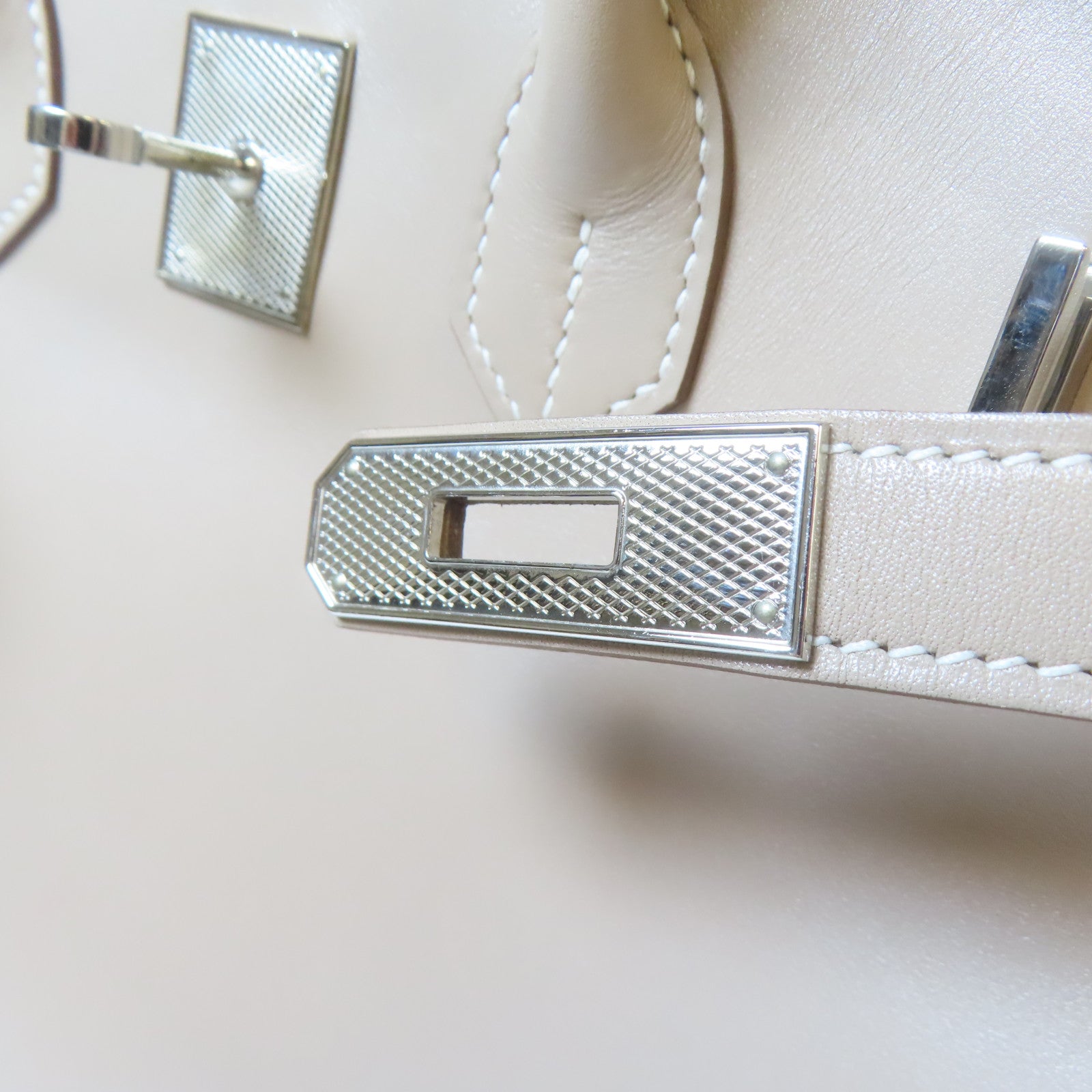 HERMES Swift皮革Birkin 35銀扣手挽袋米色
