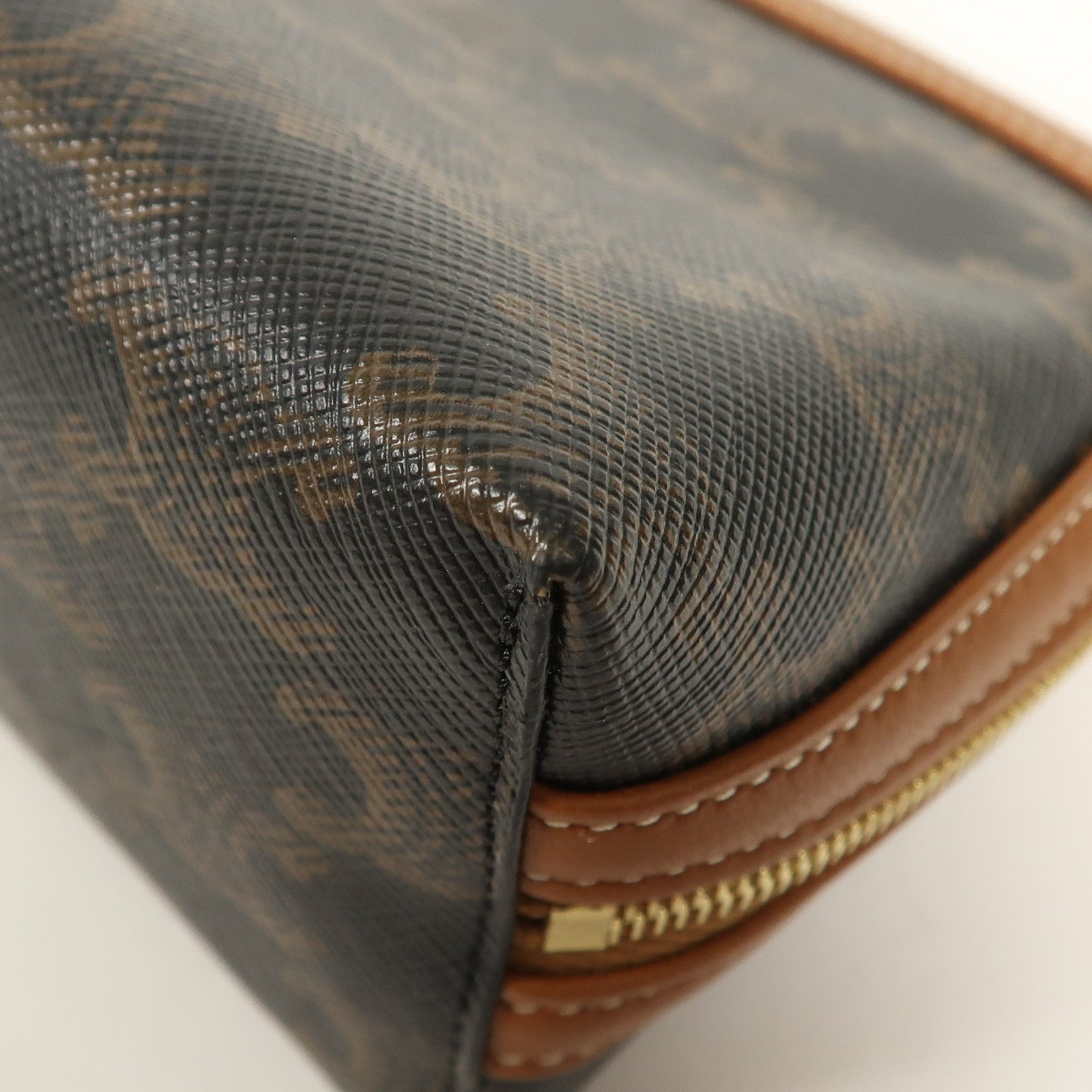 CELINE 塗層帆布Shoulder Bag金扣鏈帶肩背袋