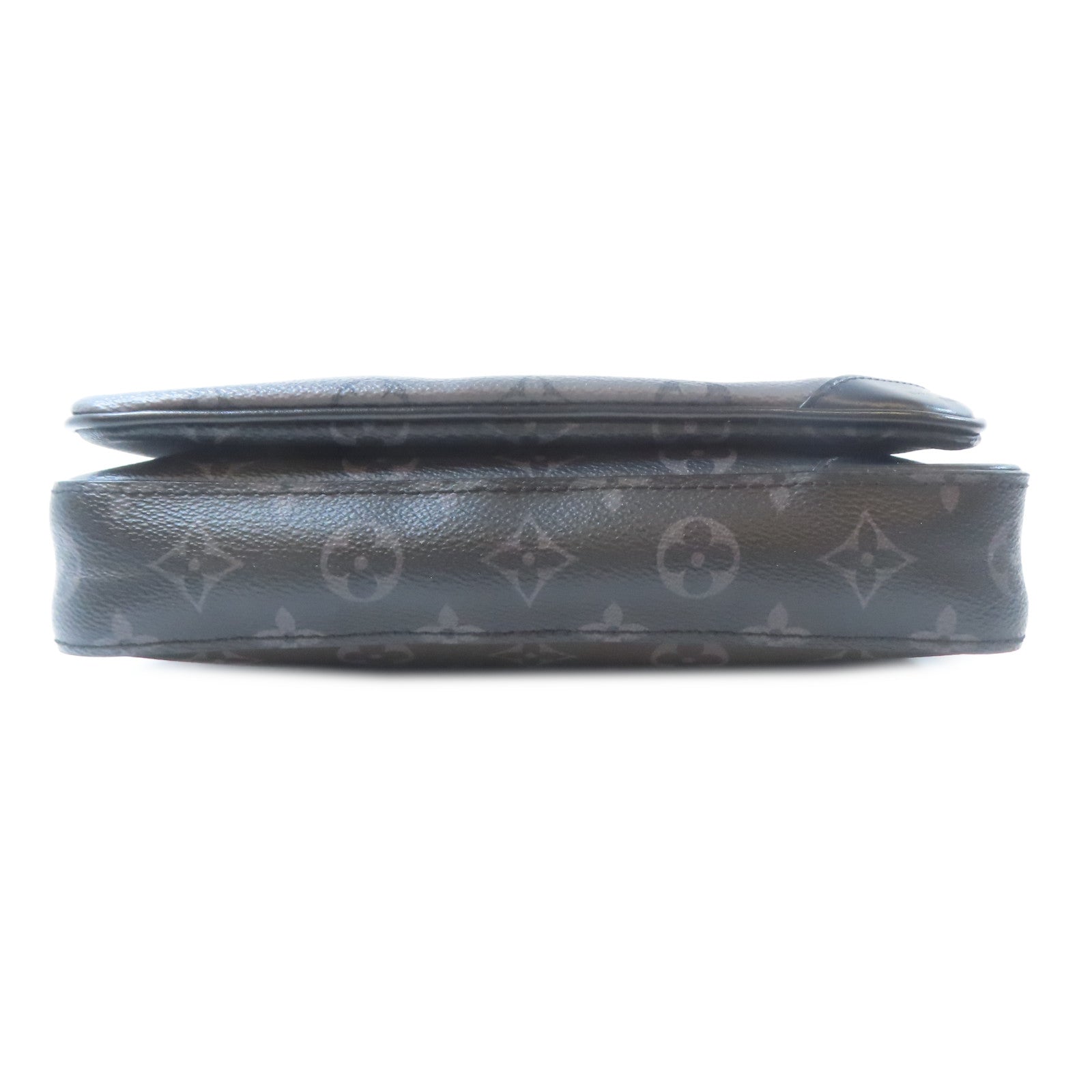LOUIS VUITTON Monogram Eclipse Trio Messenger銀扣肩背袋黑色/灰色