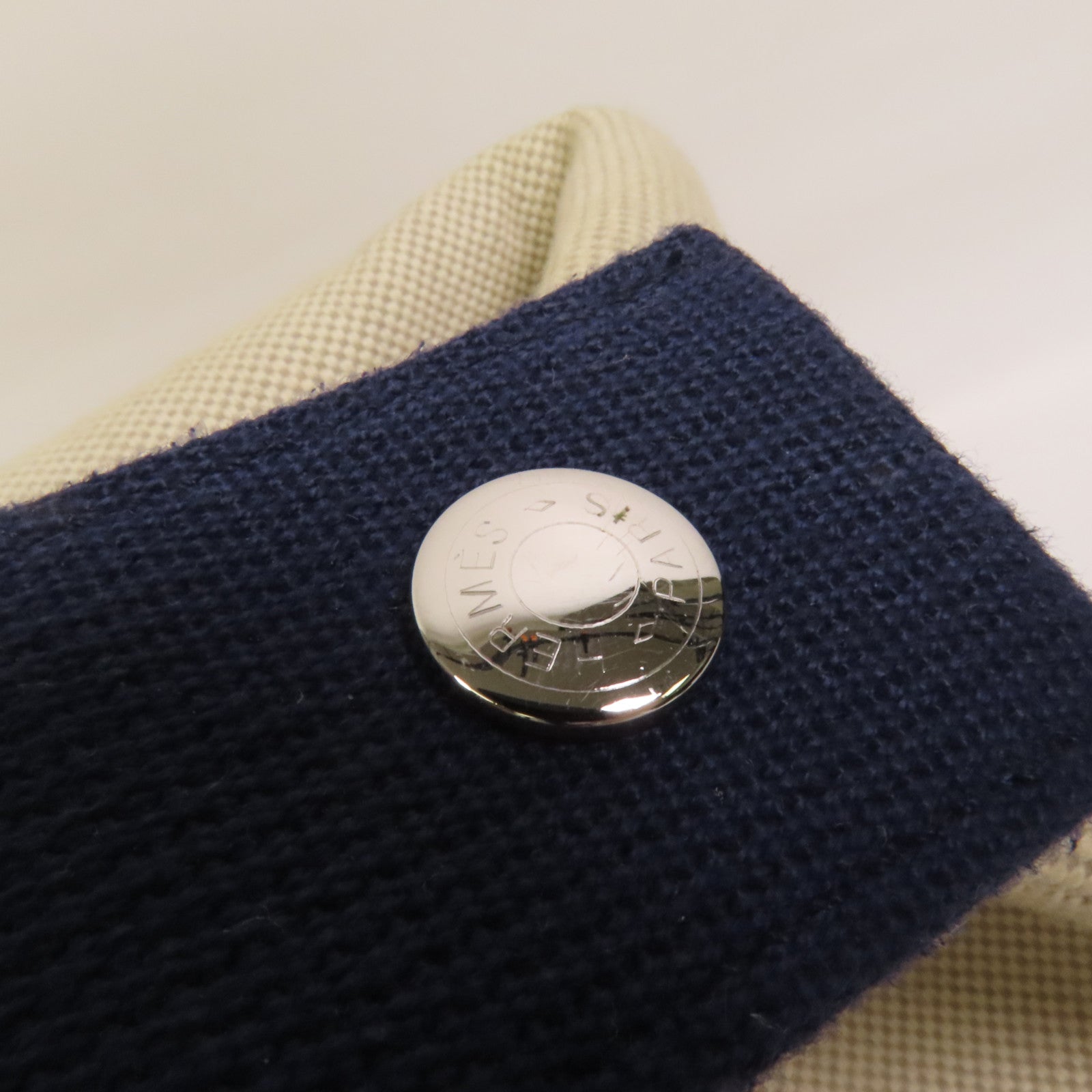 HERMES 帆布Bride A Brac Cabriole GM銀扣手挽袋