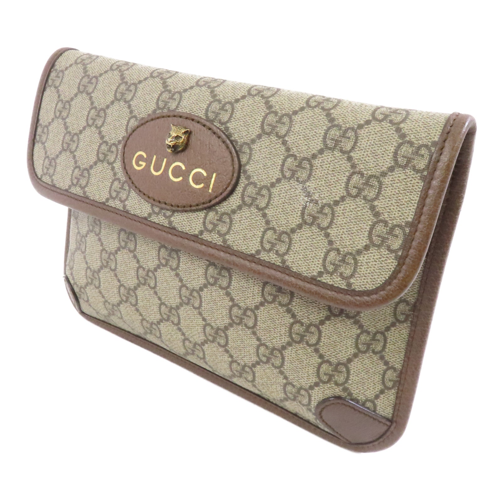 GUCCI 【激減優惠】塗層帆布Neo Vintage GG Supreme金扣腰包啡色
