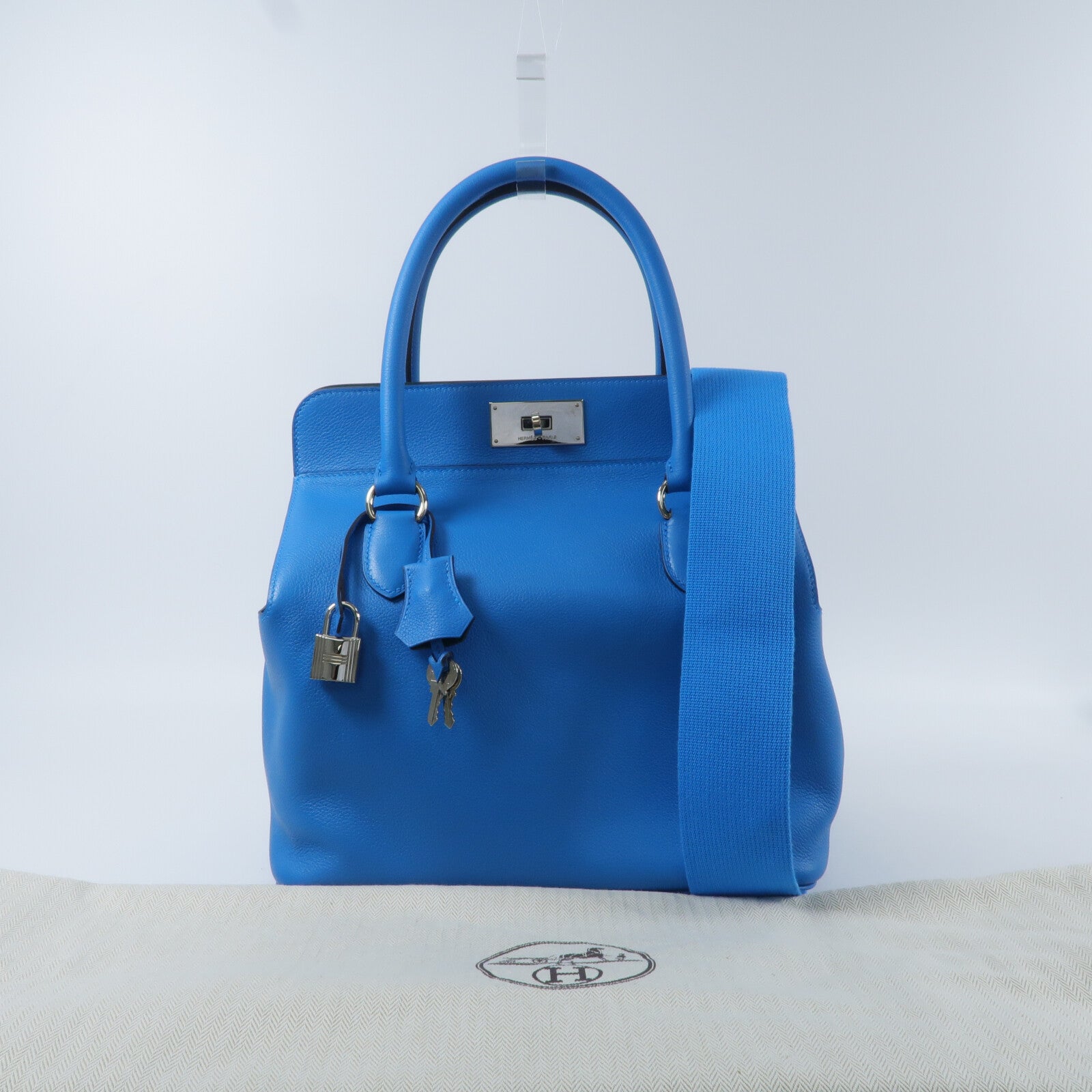 HERMES Evercolor皮革Toolbox 26手挽肩背兩用袋BleuZanzibar/Vertigo