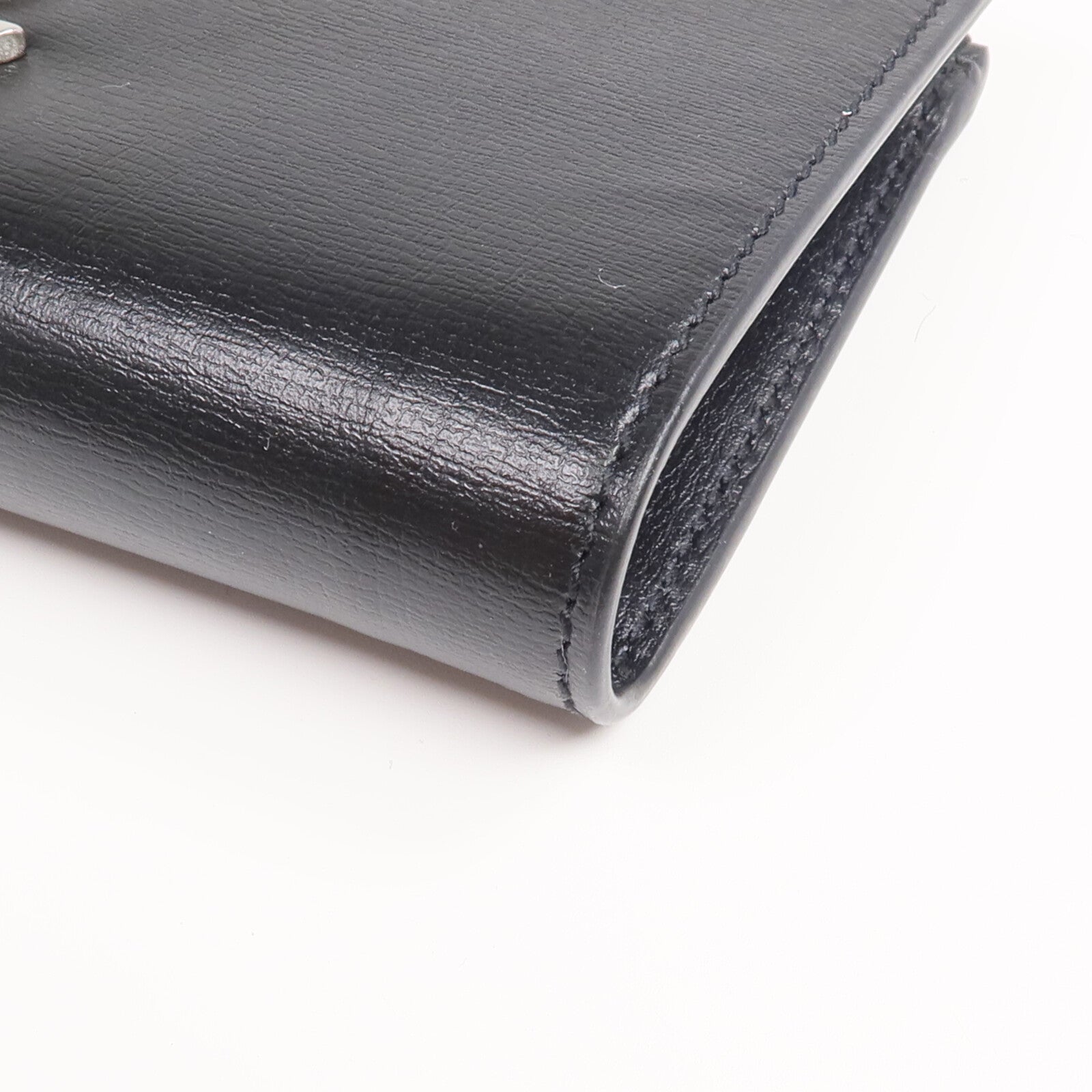 SAINT LAURENT 牛皮皮革Bi-fold Wallet銀扣錢包