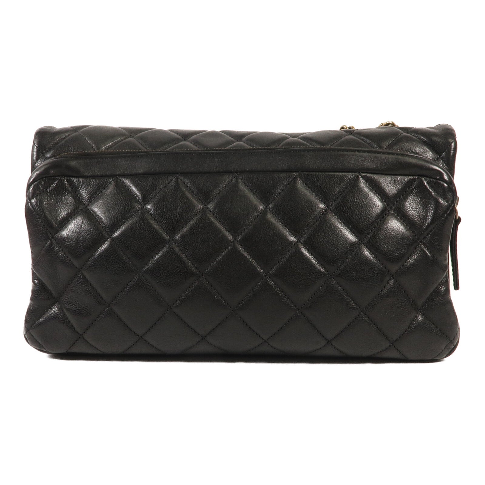 CHANEL 牛皮皮革Chain Shoulder金扣鏈帶肩背袋