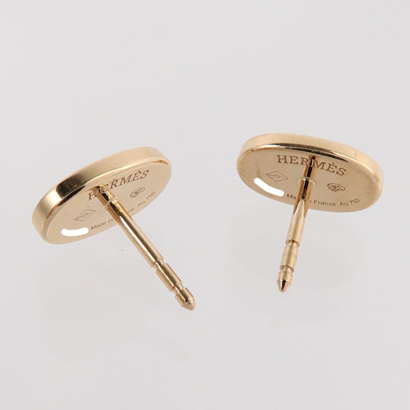 HERMES 18K玫瑰金Chaine Dancre Verso Earrings鑽石耳環