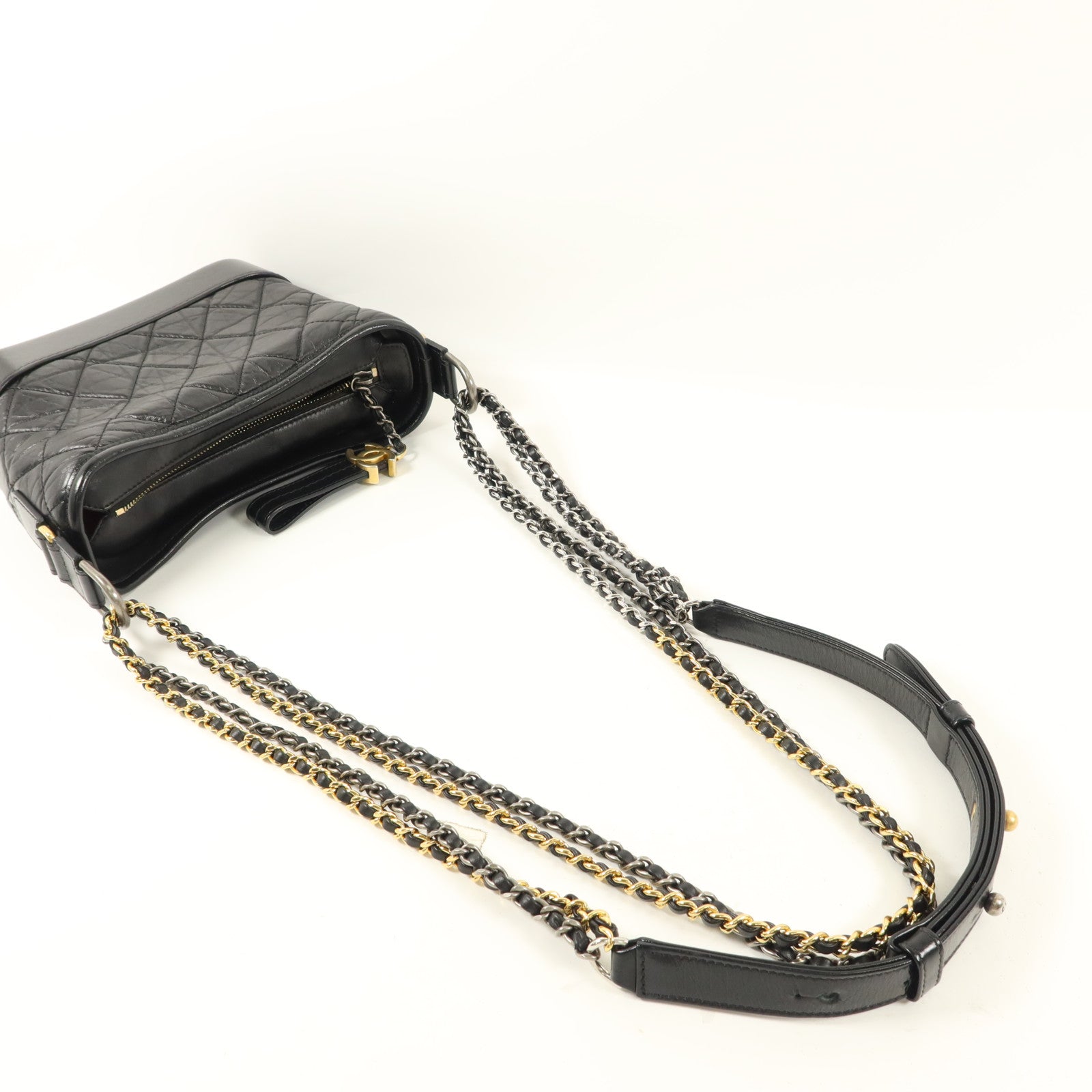 CHANEL 牛皮皮革Gabrielle Small鏈帶肩背袋
