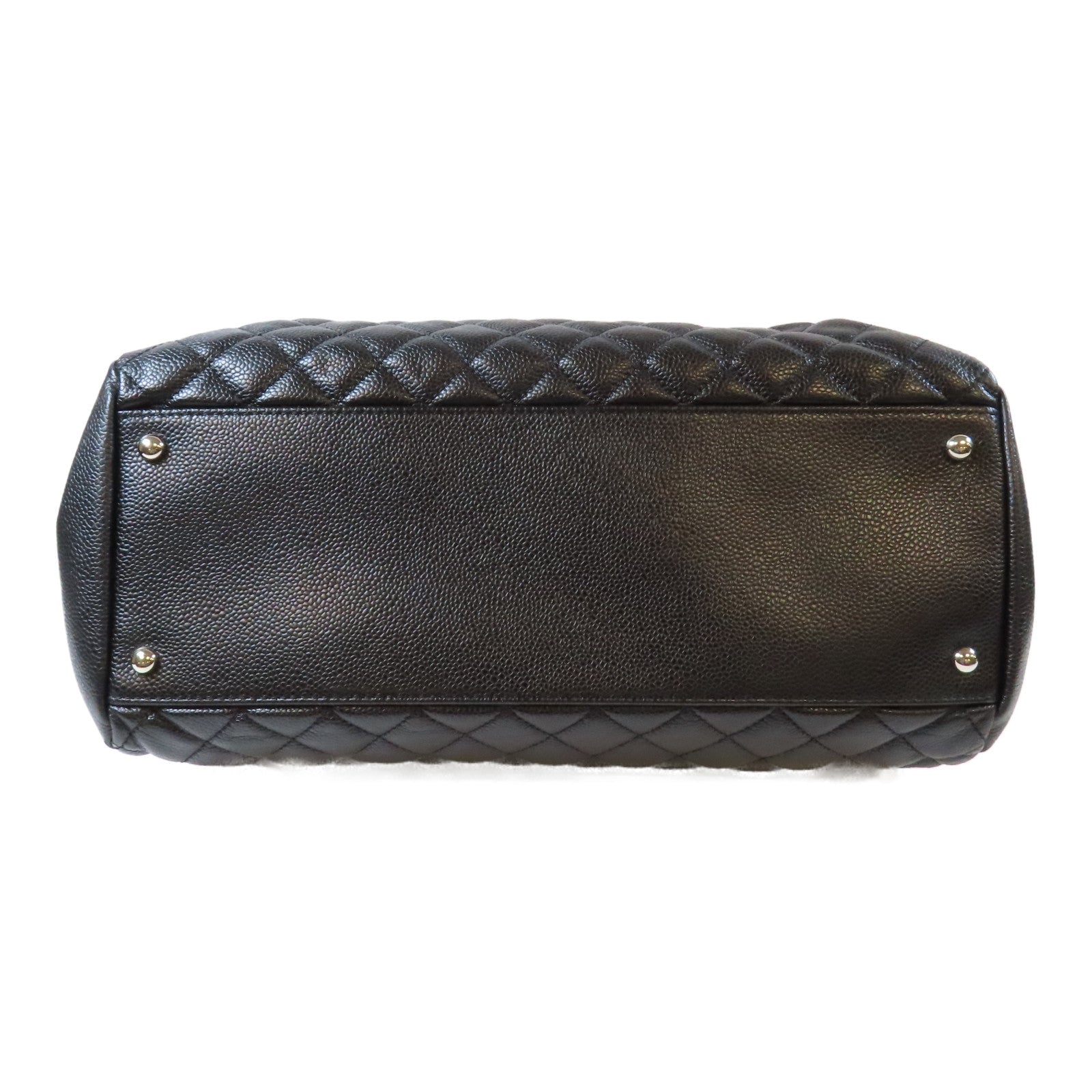 CHANEL 菱格牛皮皮革Chain Shoulder Bag銀扣鏈帶肩背袋黑色