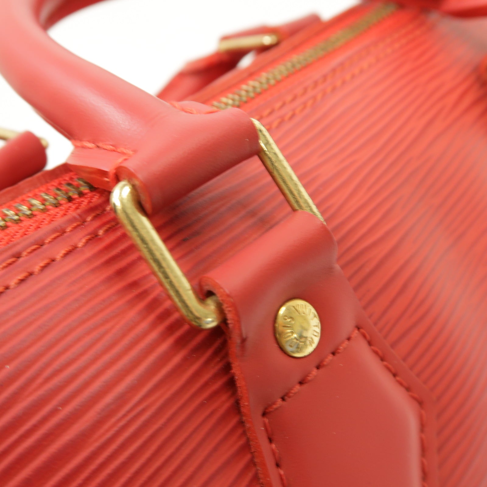 LOUIS VUITTON Epi Speedy 25金扣手挽袋紅色