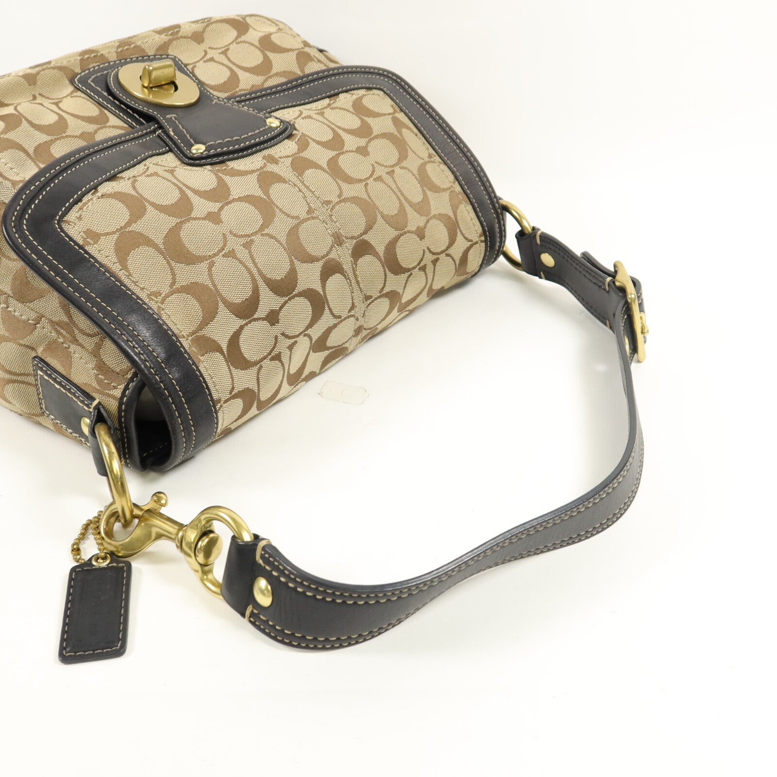 COACH 帆布/牛皮皮革Shoulder Bag肩背袋