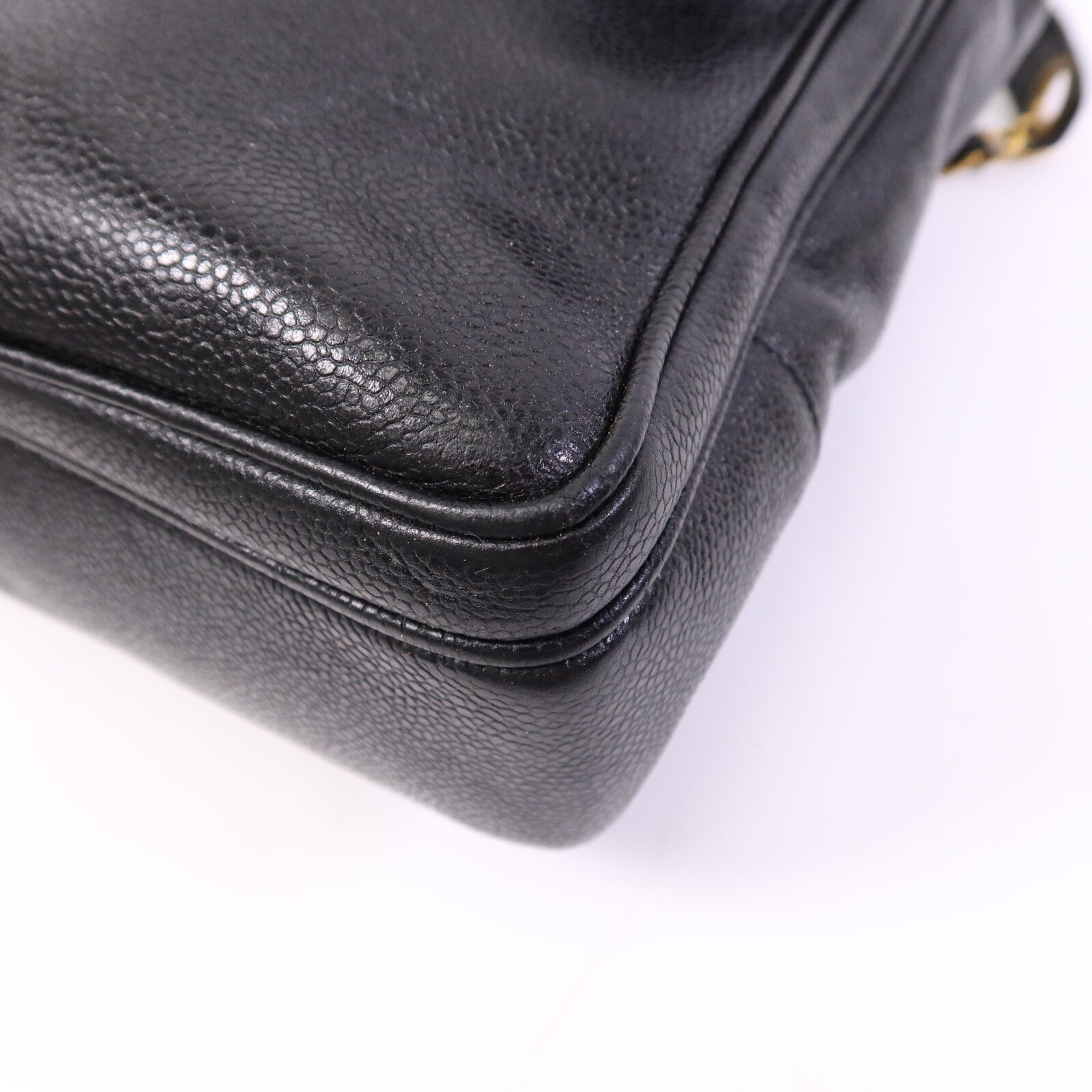CHANEL 牛皮皮革Vintage Shoulder Tote金扣鏈帶肩背袋