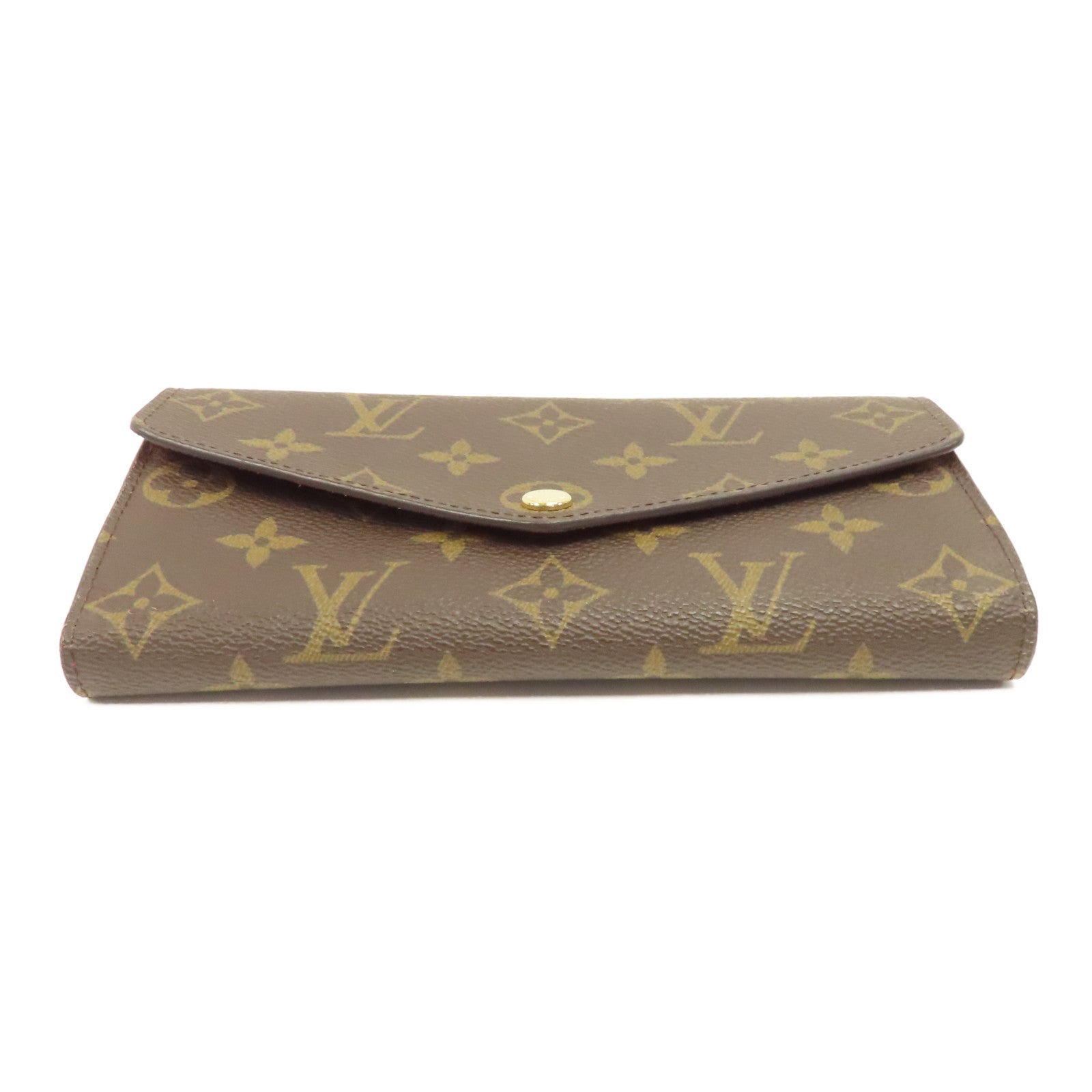LOUIS VUITTON Monogram Sarah Long Wallet金扣長錢包棕色/紅色