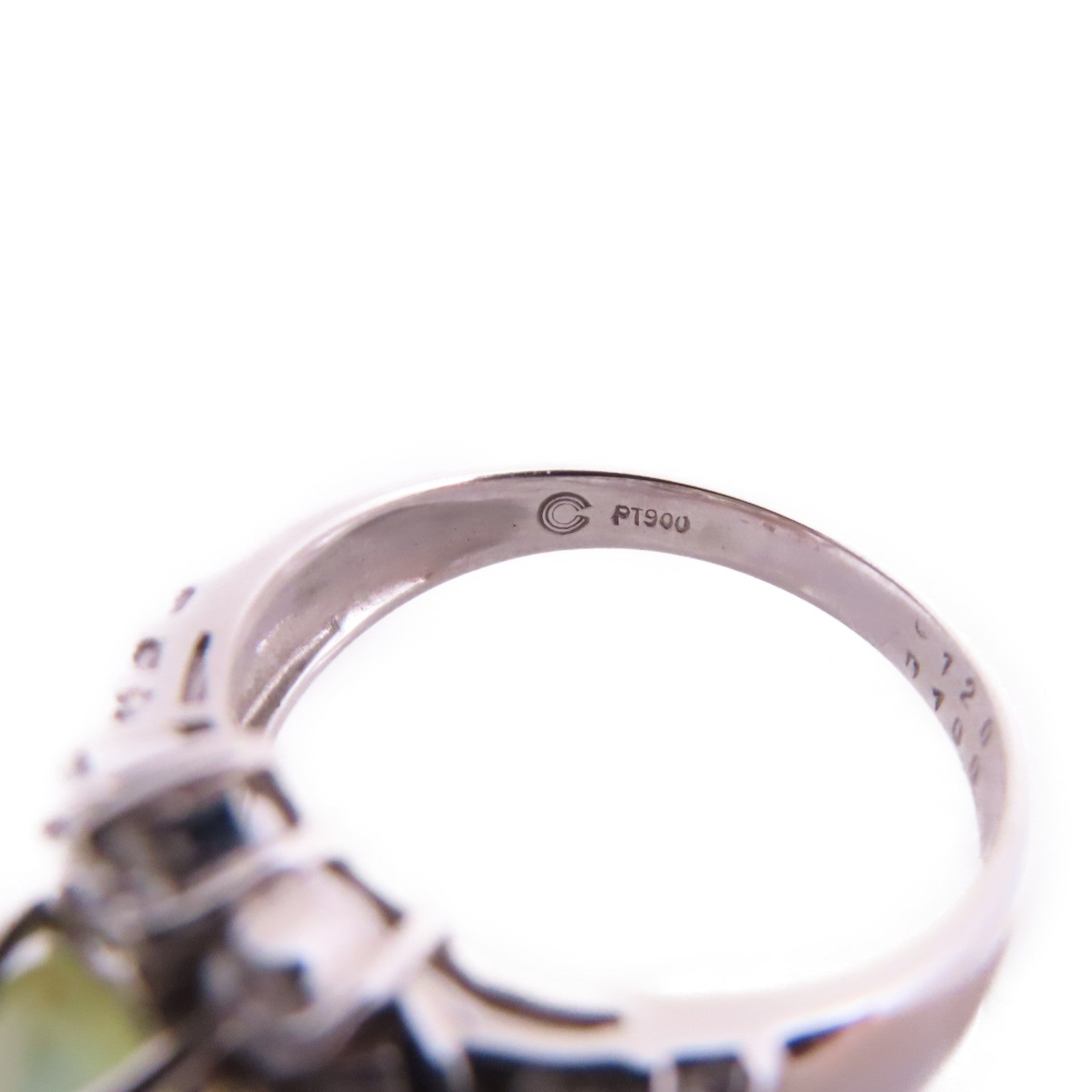 JEWELRY 【激減優惠】PT900鉑金/猫眼寶石/鑽石Cat's Eye Diamond Ring戒指US#7