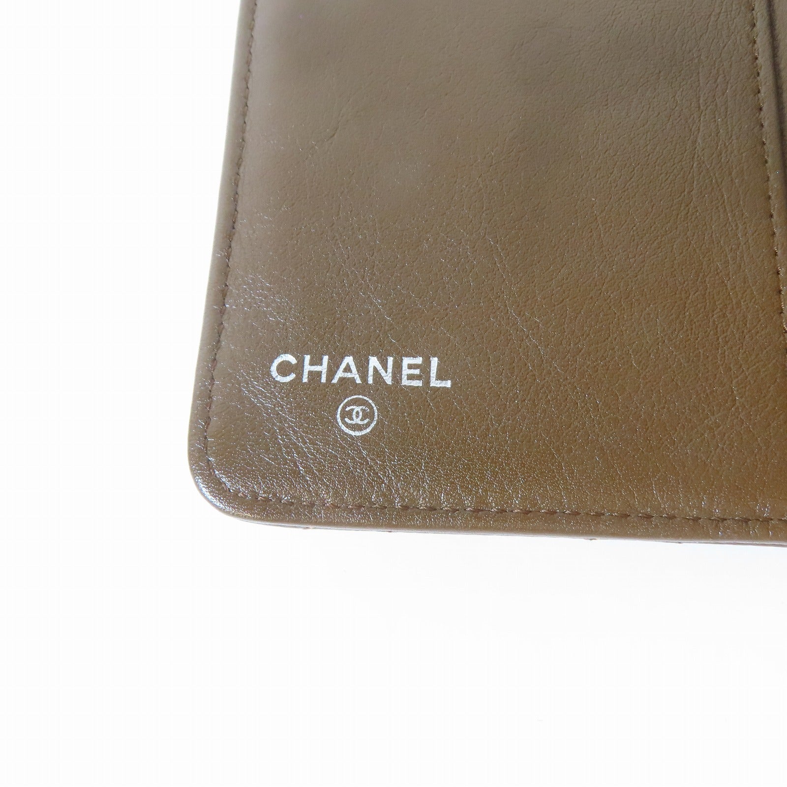 CHANEL 菱格Caviar皮革Bifold Wallet銀扣錢包啡色