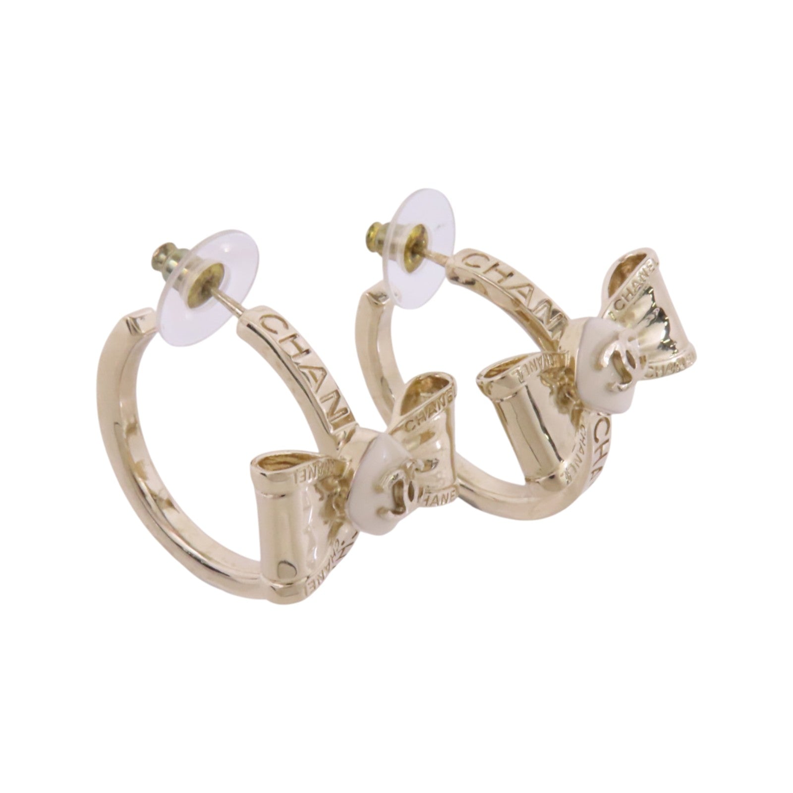 CHANEL 金屬/PVC Earrings金扣耳環