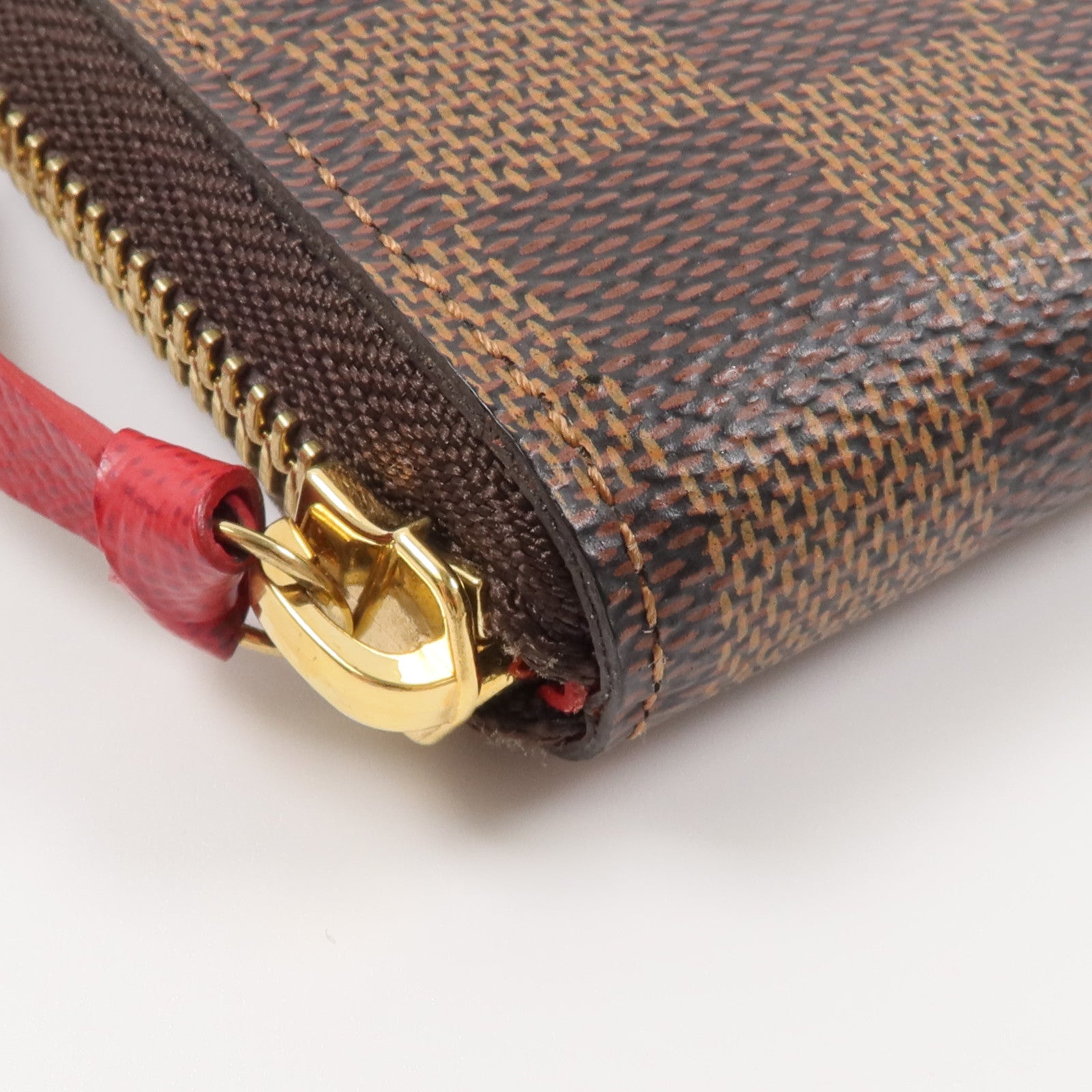 LOUIS VUITTON Damier Clemence Wallet金扣長錢包
