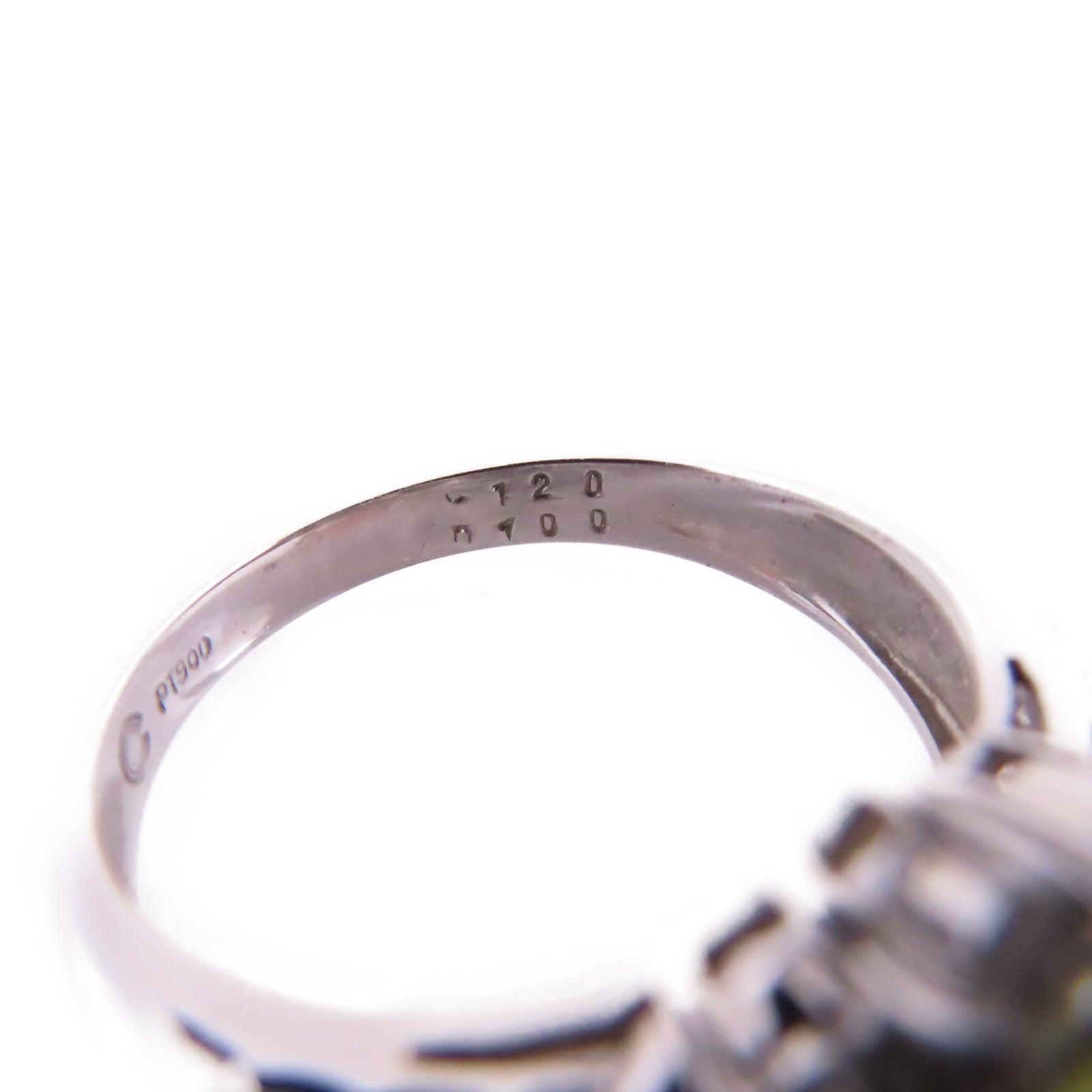 JEWELRY 【激減優惠】PT900鉑金/猫眼寶石/鑽石Cat's Eye Diamond Ring戒指US#7