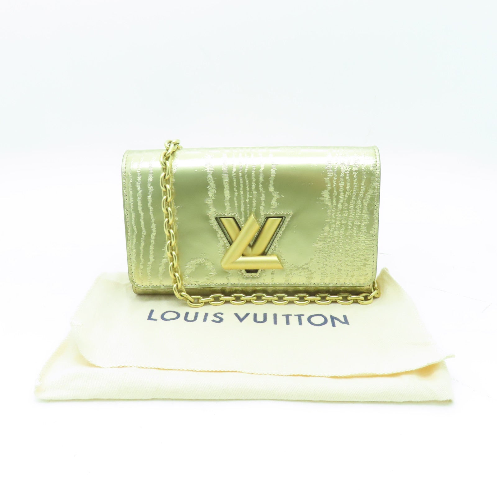 LOUIS VUITTON 【清倉大減價】牛皮皮革Twist Chain Pouch金扣鏈帶肩背袋金色