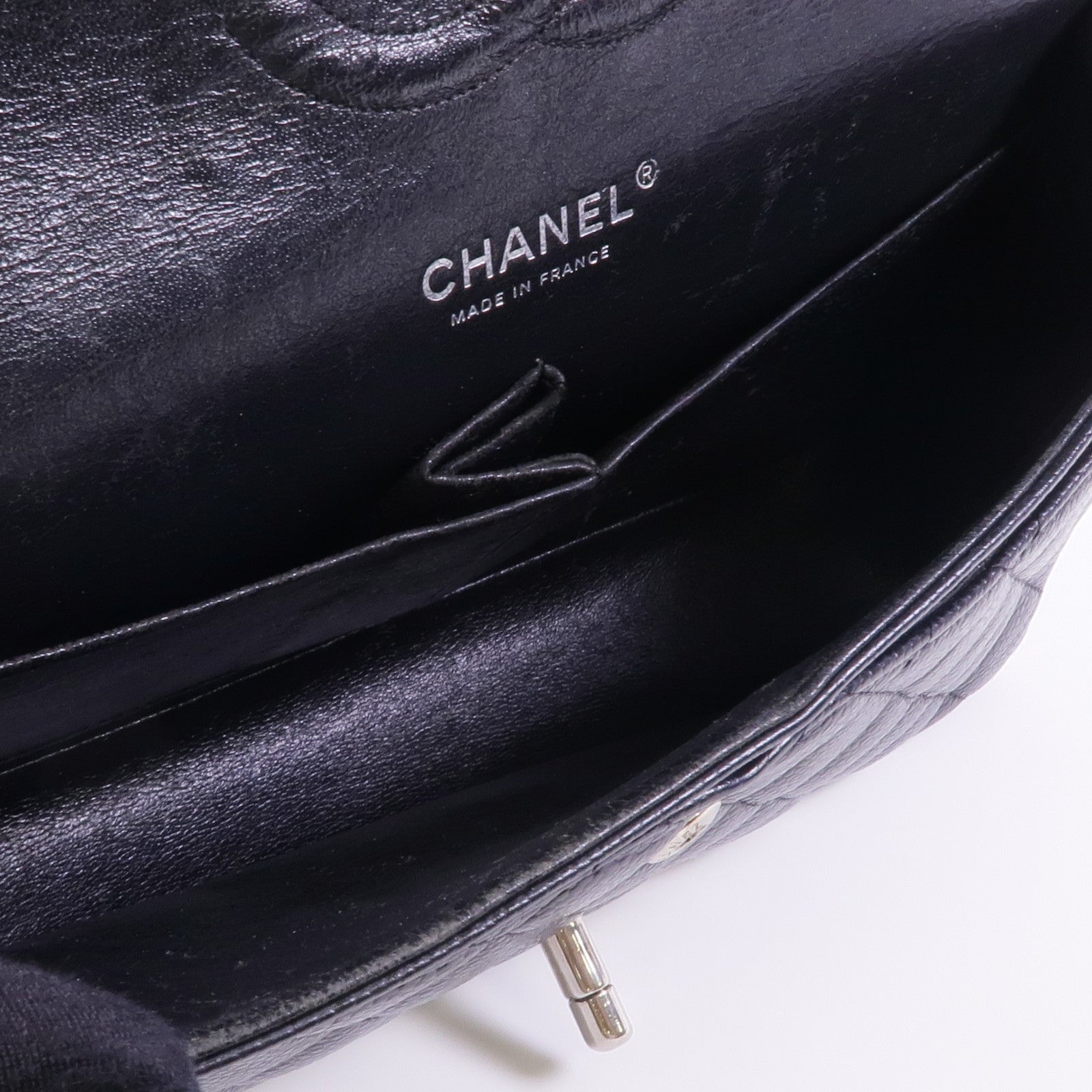 CHANEL 牛皮皮革Classic 25銀扣鏈帶肩背袋