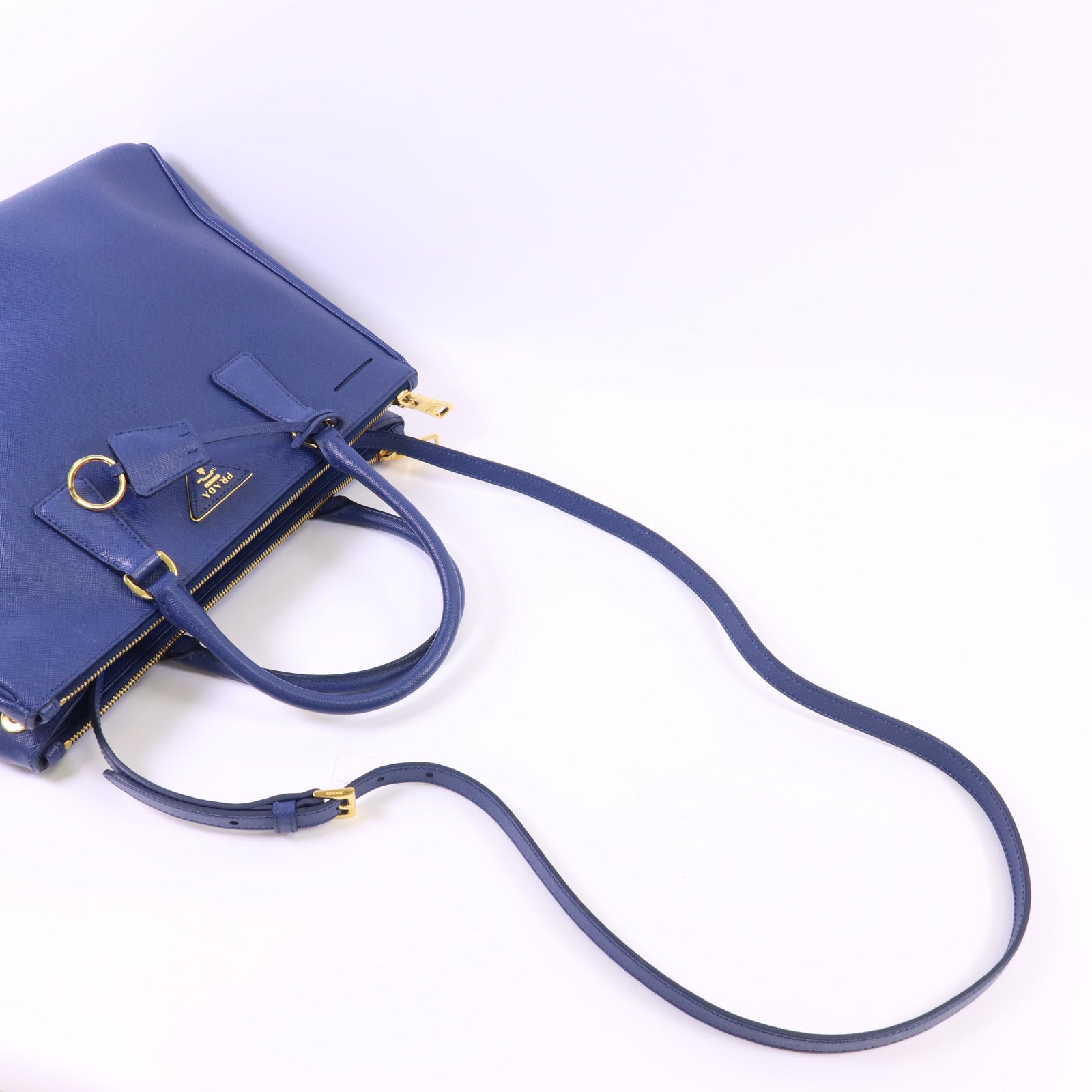 PRADA Saffiano皮革2 Way Shoulder Bag金扣手挽肩背兩用袋