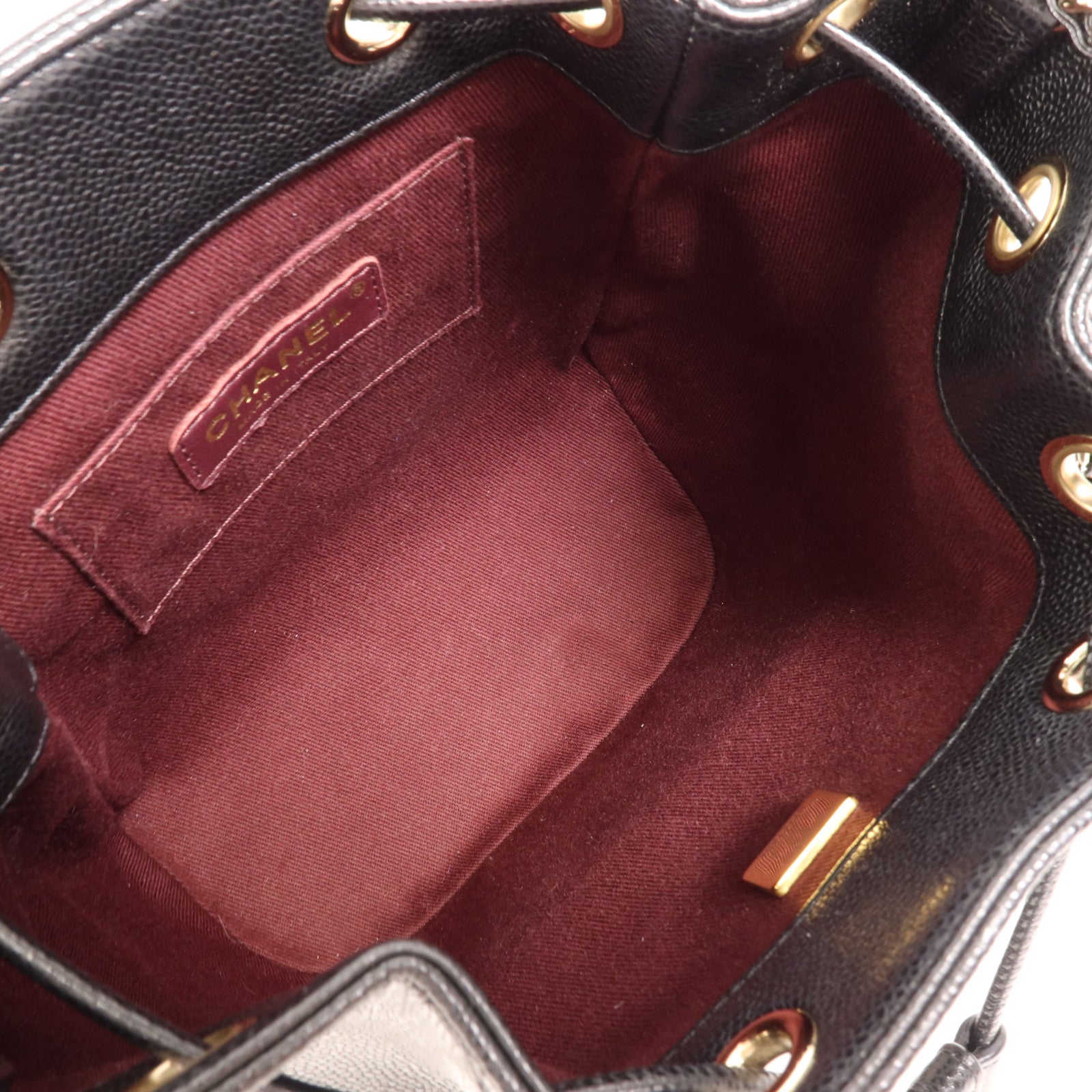 CHANEL 【激減優惠】牛皮皮革Bucket Bag金扣肩背袋