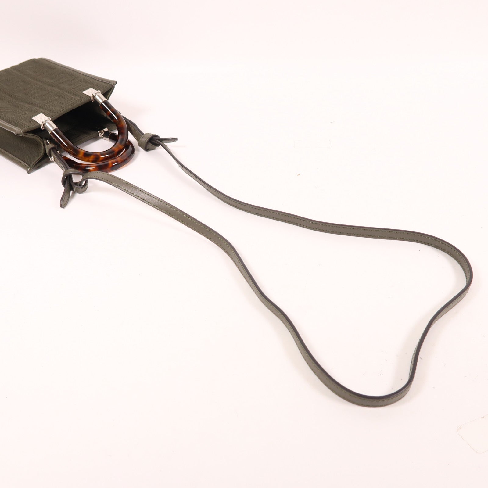 FENDI 針織布料Sunshin銀扣手挽肩背兩用袋