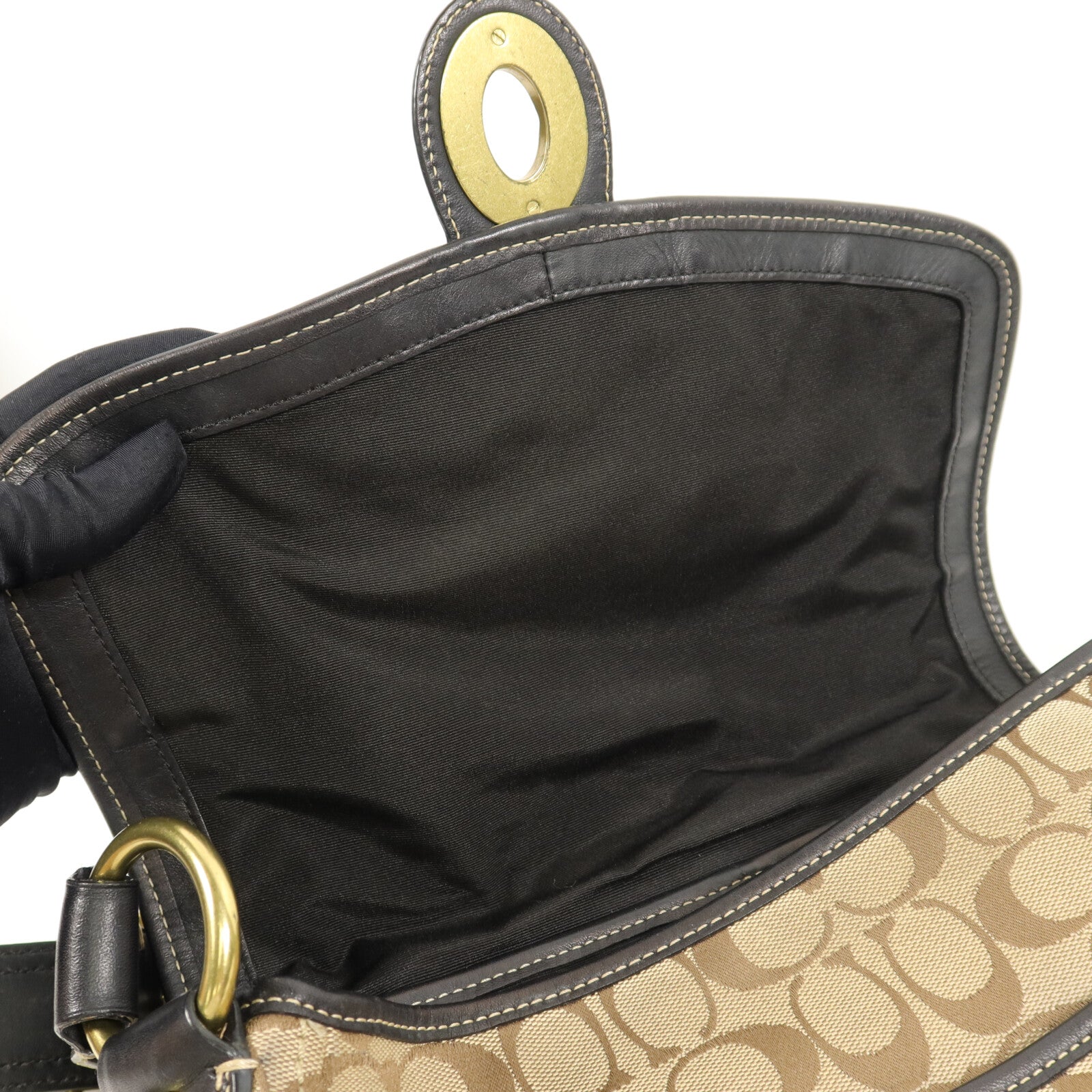 COACH 帆布/牛皮皮革Shoulder Bag肩背袋