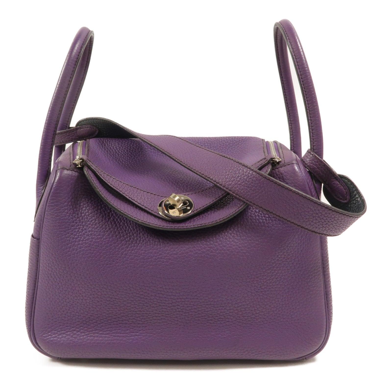 HERMES Clemence皮革Lindy 26手挽肩背兩用袋Ultraviolet