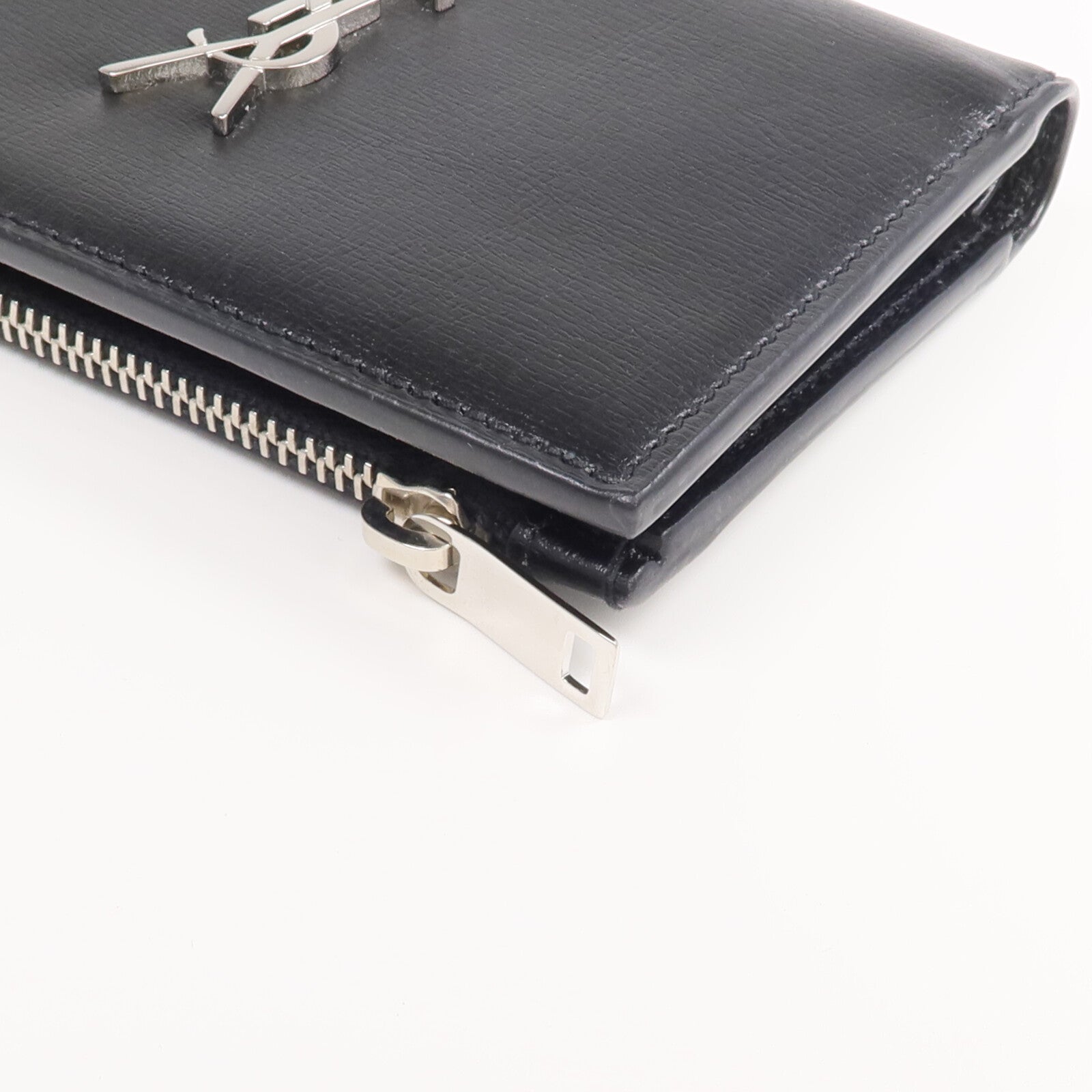 SAINT LAURENT 牛皮皮革Bi-fold Wallet銀扣錢包