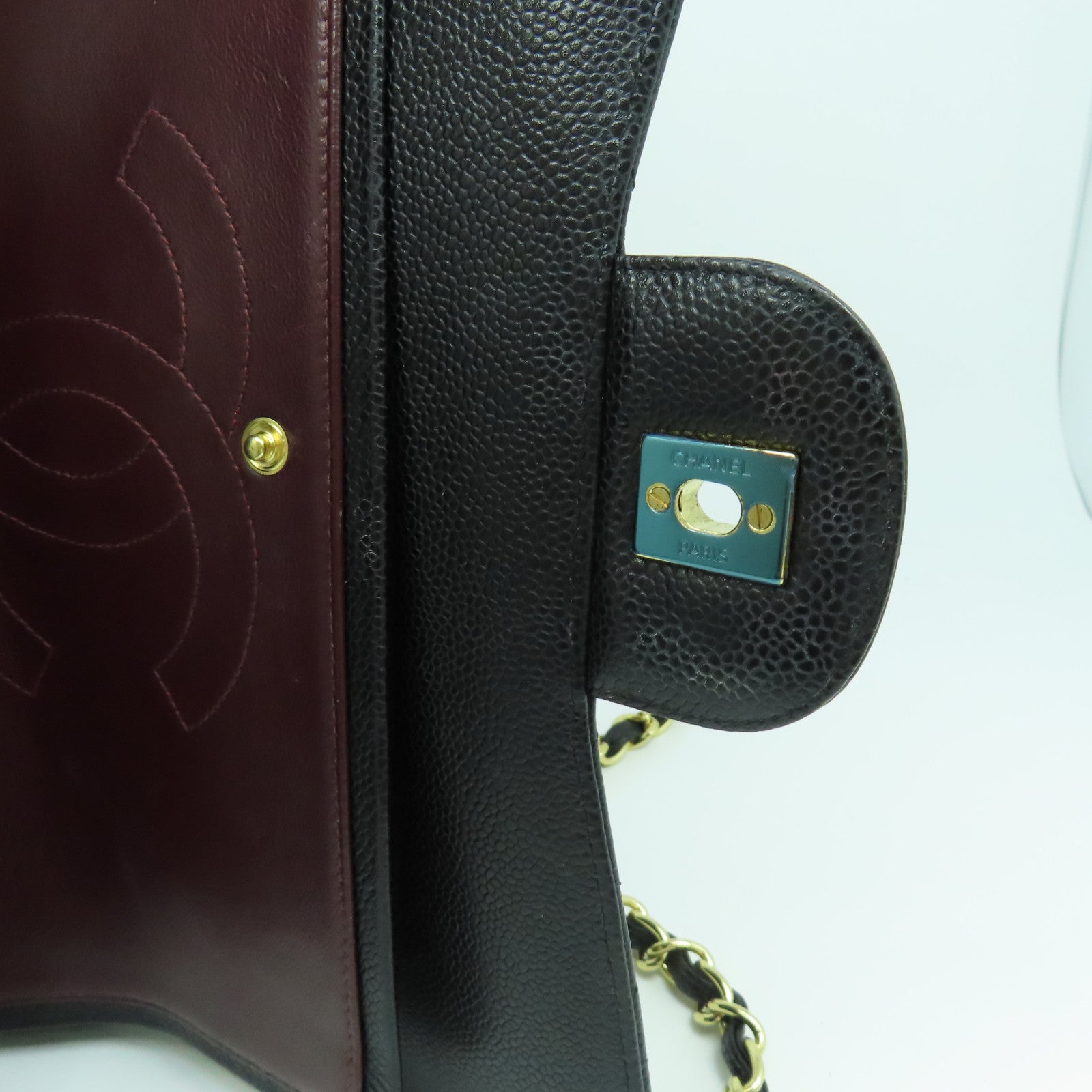 CHANEL 【激減優惠】菱格Caviar皮革Classicr金扣鏈帶肩背袋黑色