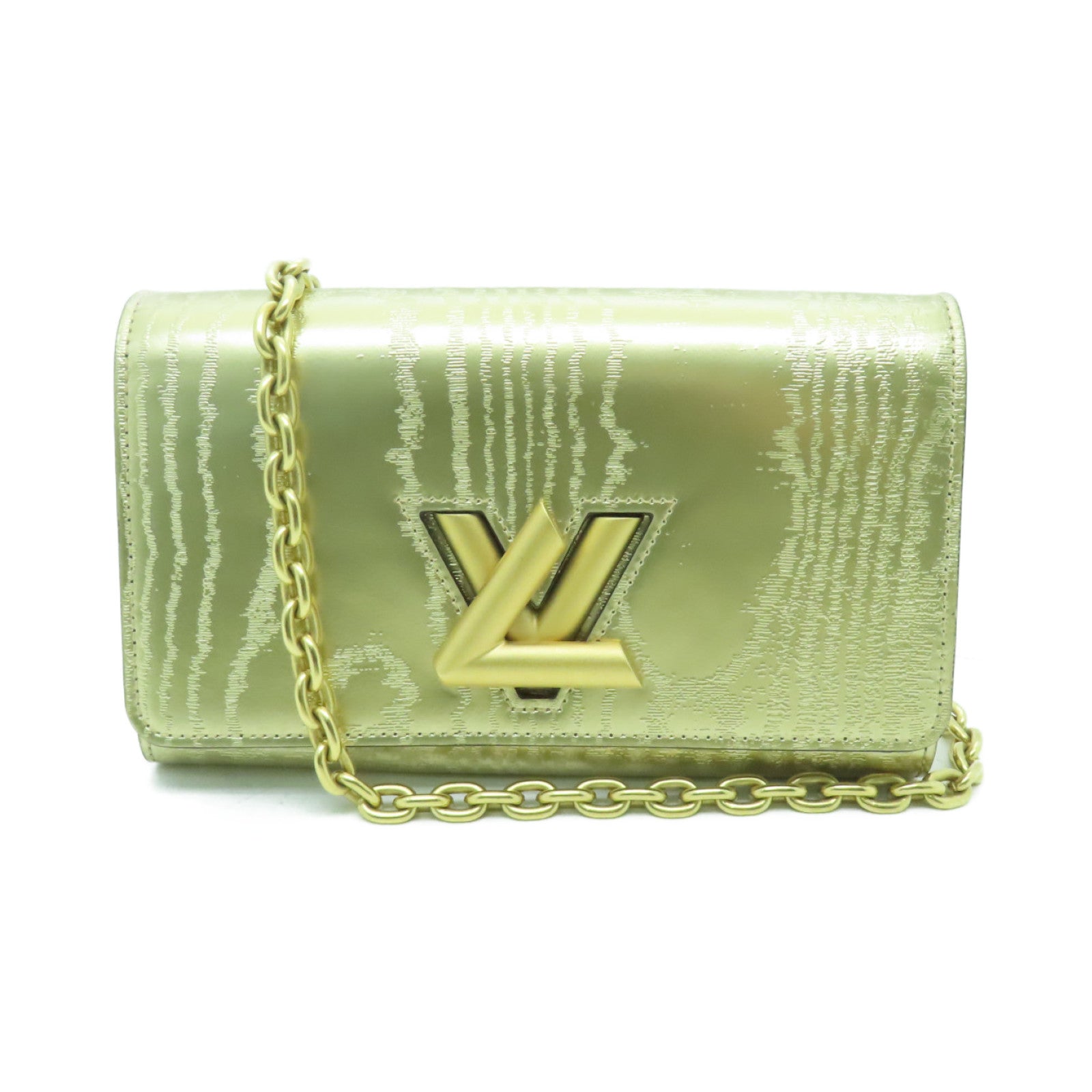 LOUIS VUITTON 【清倉大減價】牛皮皮革Twist Chain Pouch金扣鏈帶肩背袋金色