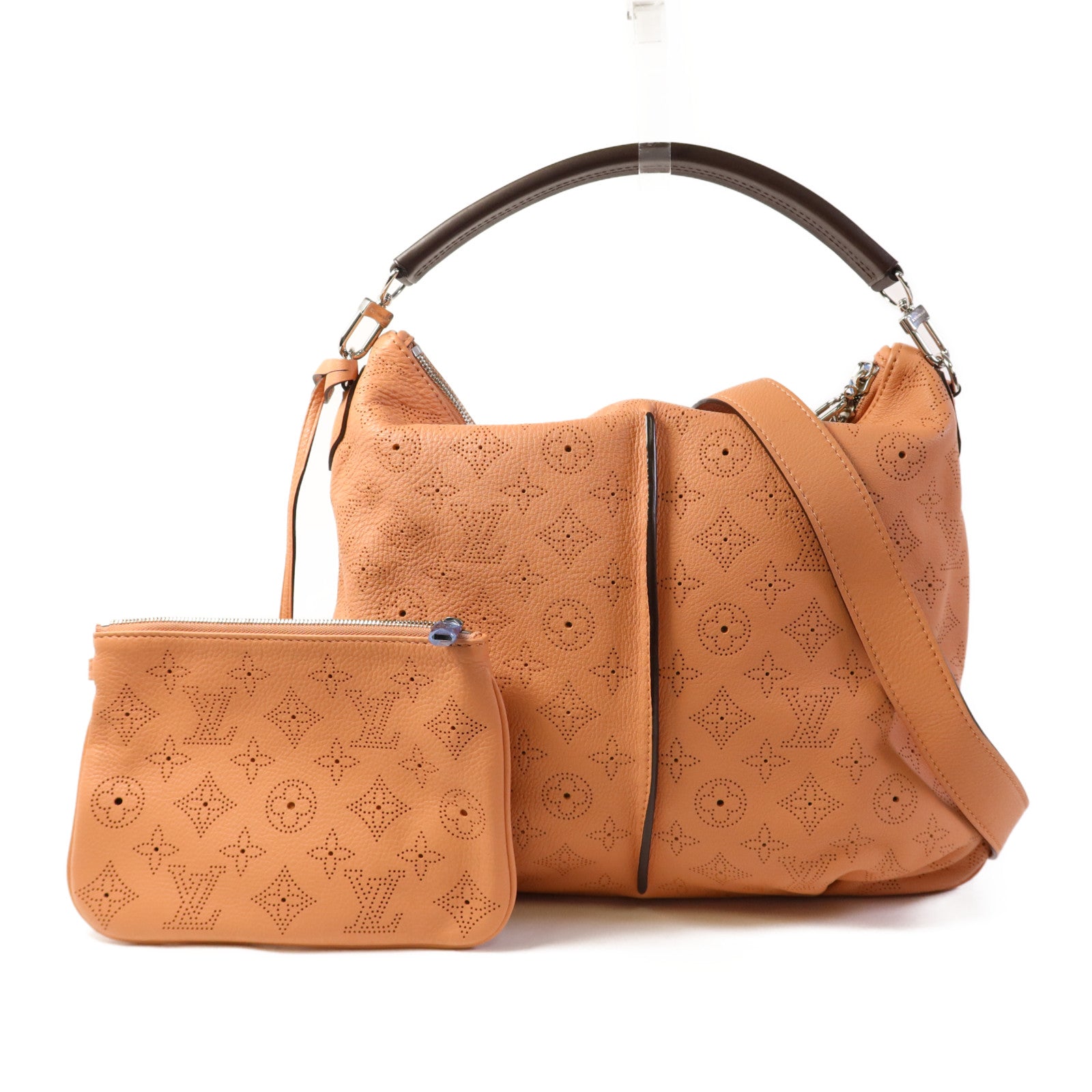 LOUIS VUITTON 牛皮皮革Selene銀扣手挽肩背兩用袋