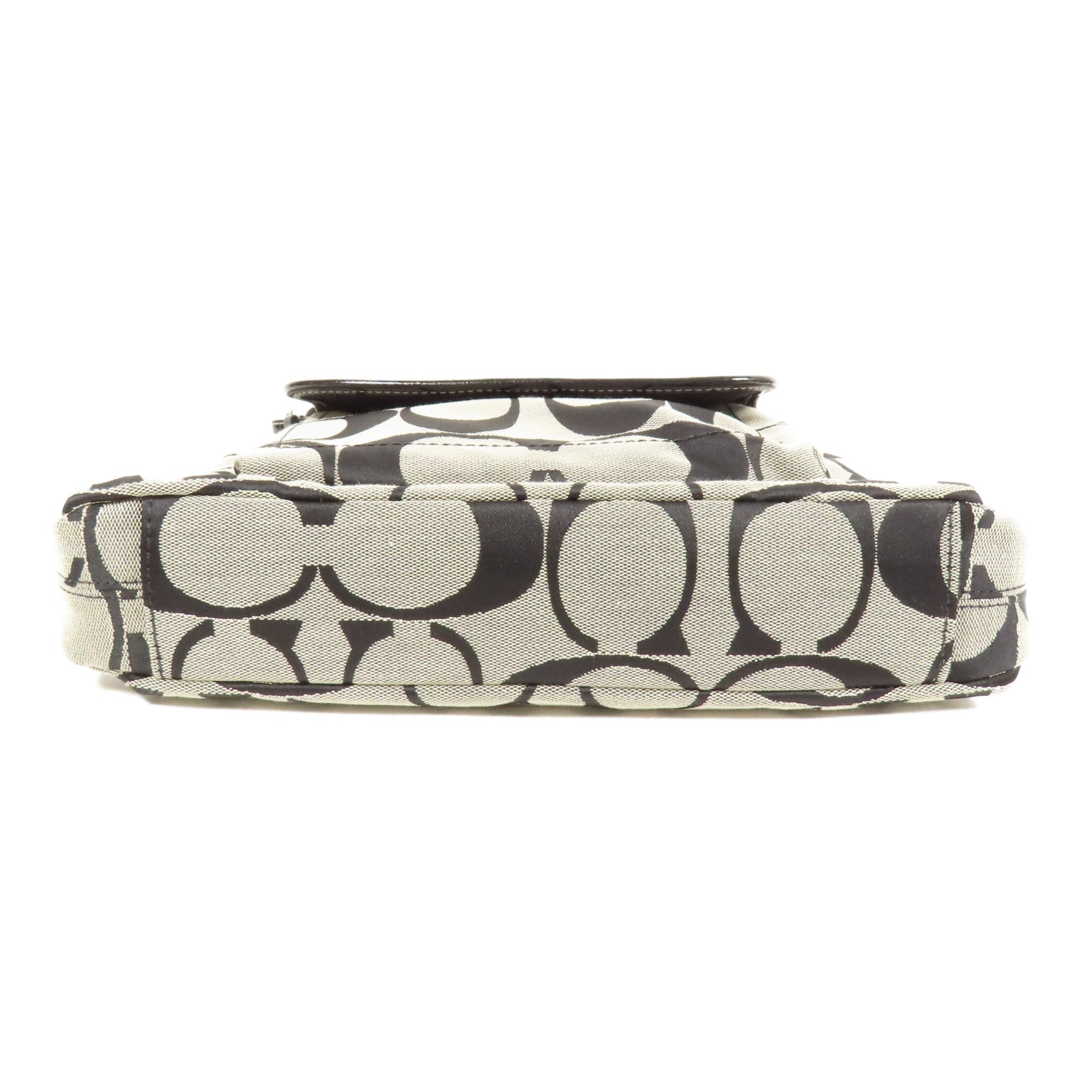 COACH 帆布Shoulder Bag銀扣肩背袋