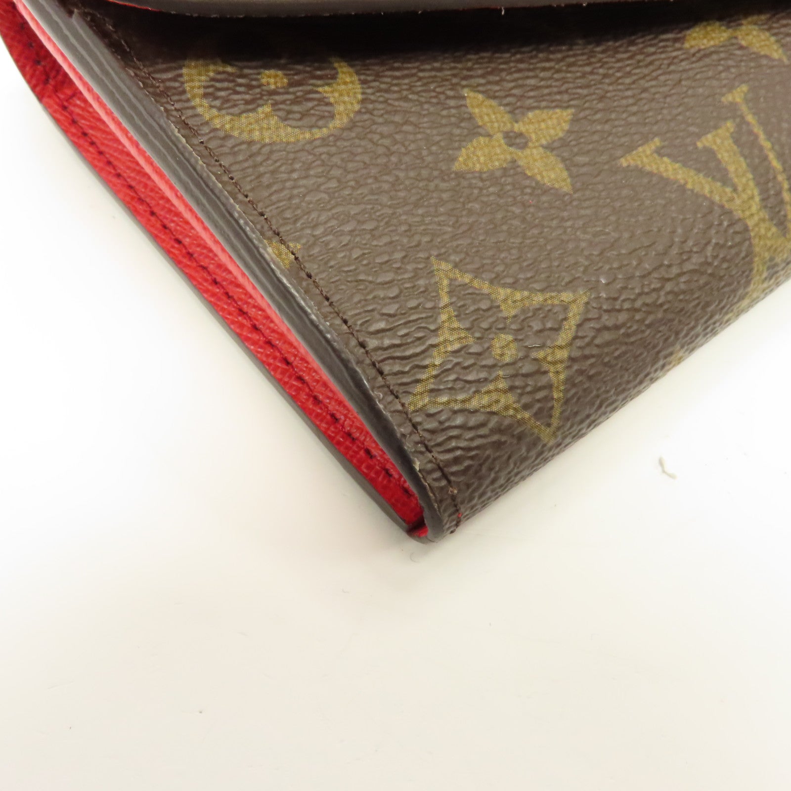 LOUIS VUITTON Monogram Sarah Long Wallet金扣長錢包棕色/紅色