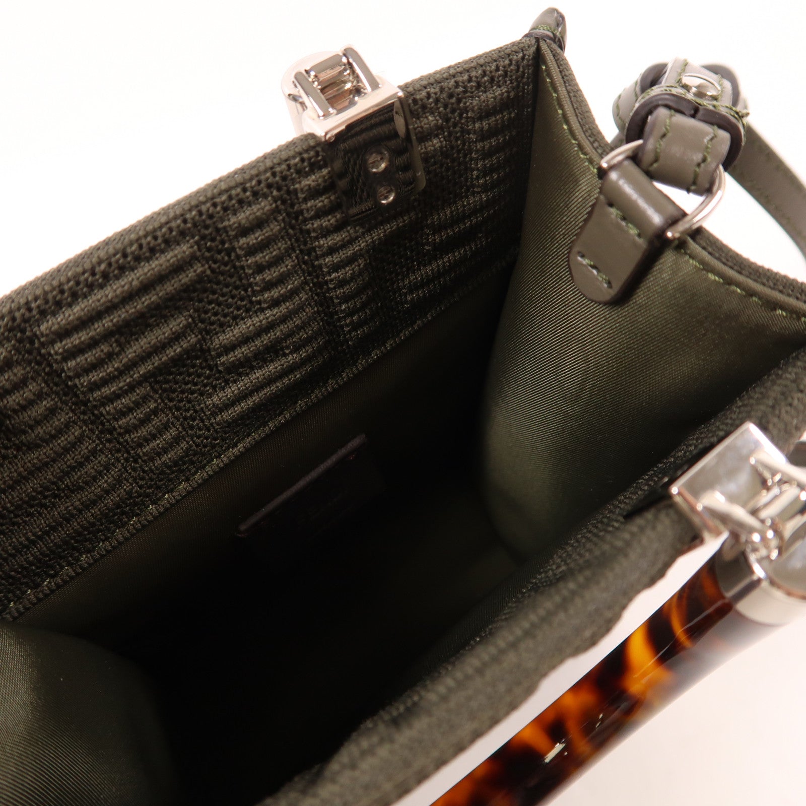 FENDI 針織布料Sunshin銀扣手挽肩背兩用袋