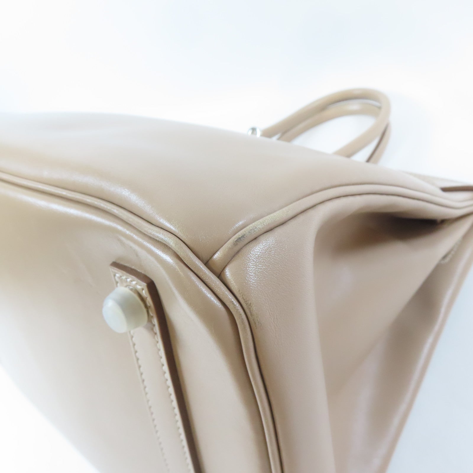 HERMES Swift皮革Birkin 35銀扣手挽袋米色