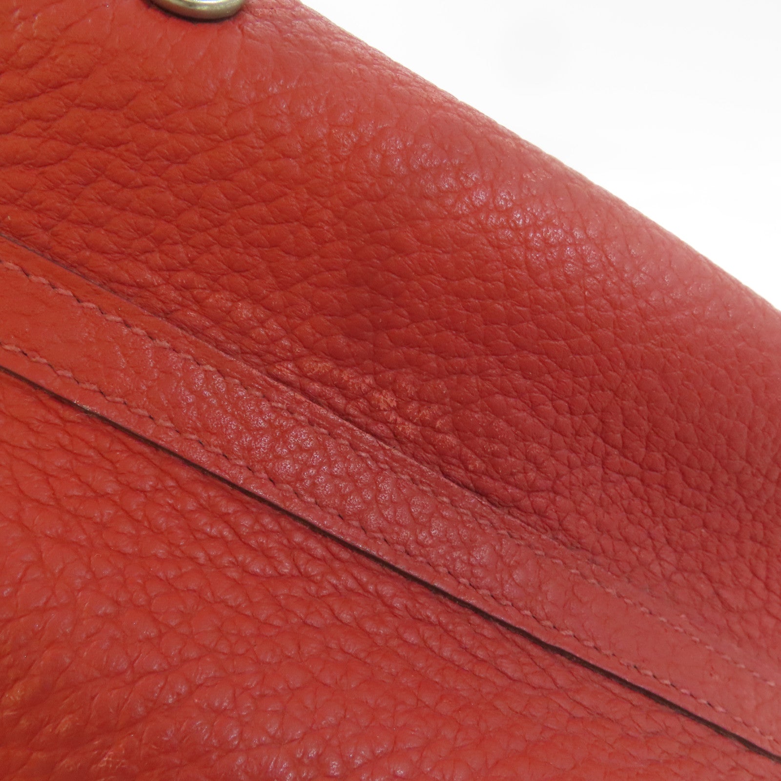 HERMES Clemence皮革Garden Party PM銀扣手挽袋橙色