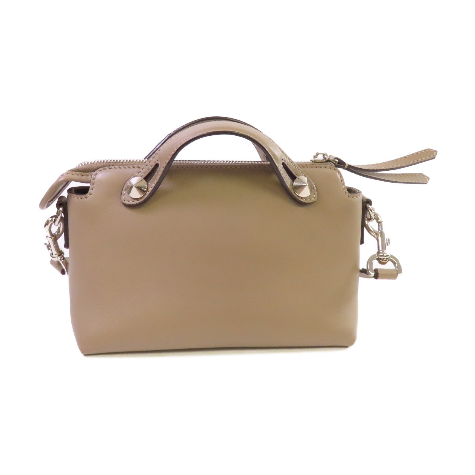 FENDI 牛皮皮革By The Way Mini 2Way Shoulder Bag銀扣手挽肩背兩用袋灰色