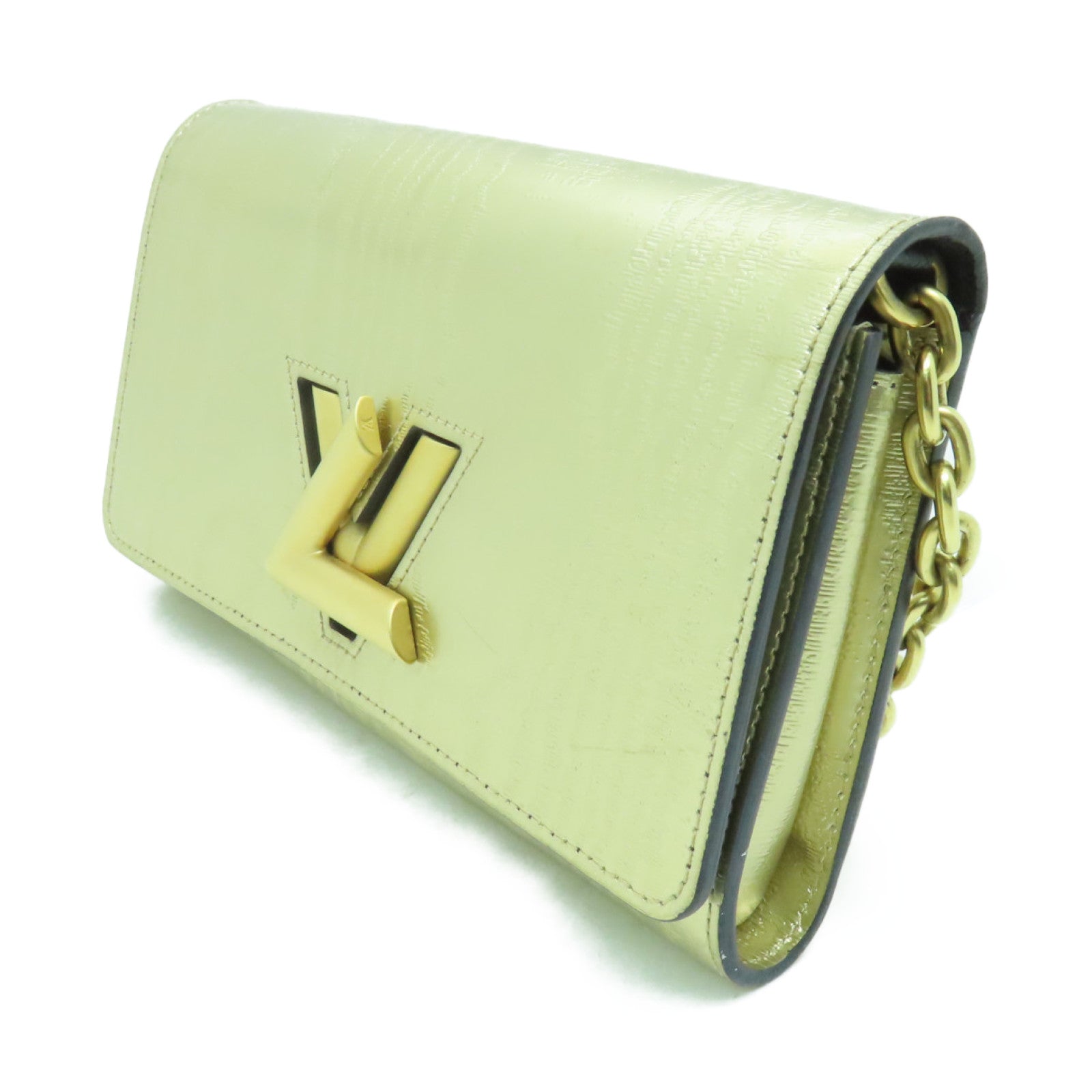 LOUIS VUITTON 【清倉大減價】牛皮皮革Twist Chain Pouch金扣鏈帶肩背袋金色