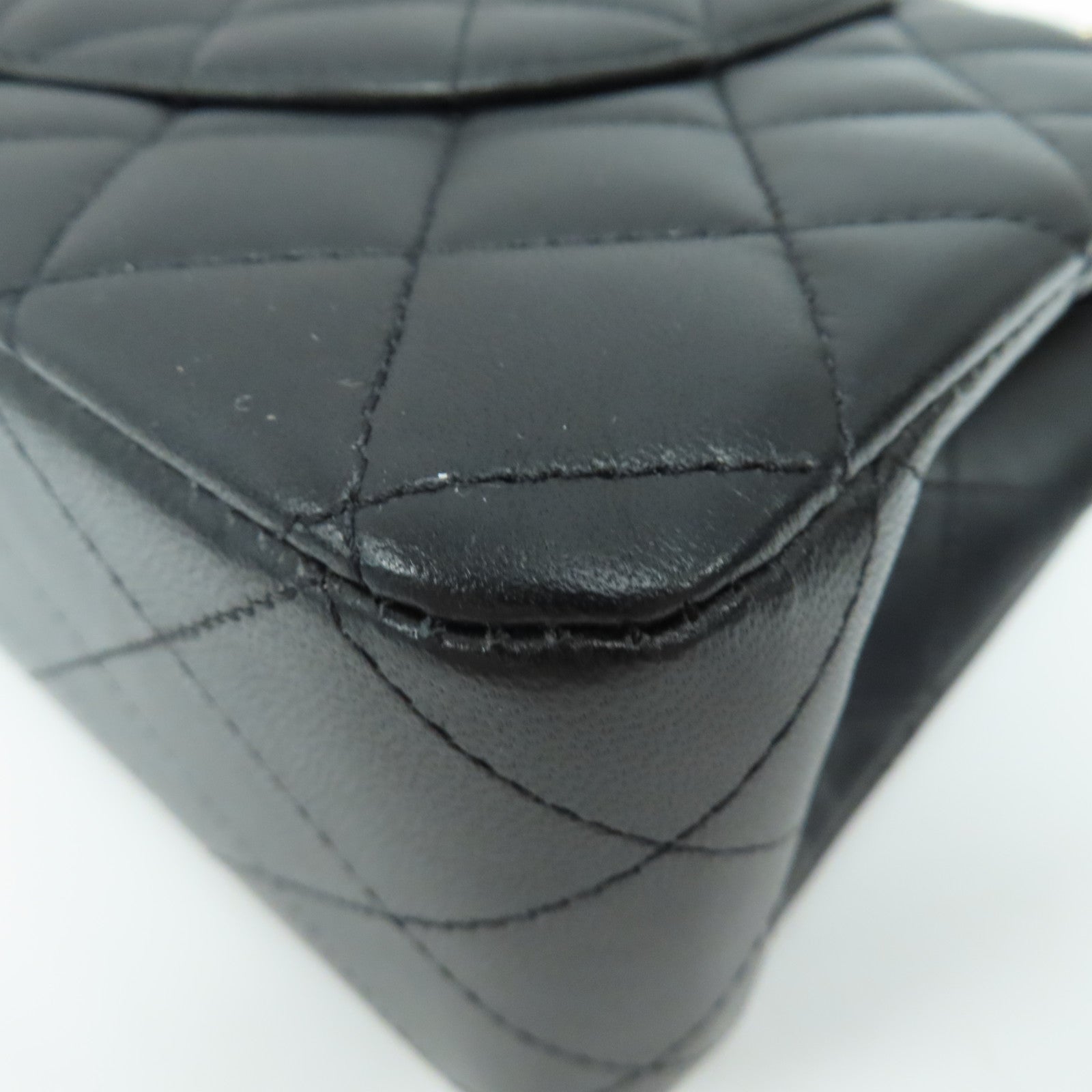 CHANEL 菱格羊皮皮革Classic Flap 25金扣鏈帶肩背袋黑色
