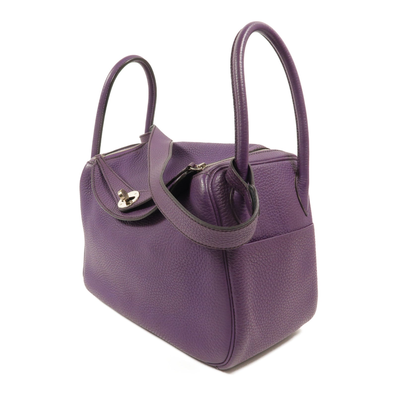 HERMES Clemence皮革Lindy 26手挽肩背兩用袋Ultraviolet